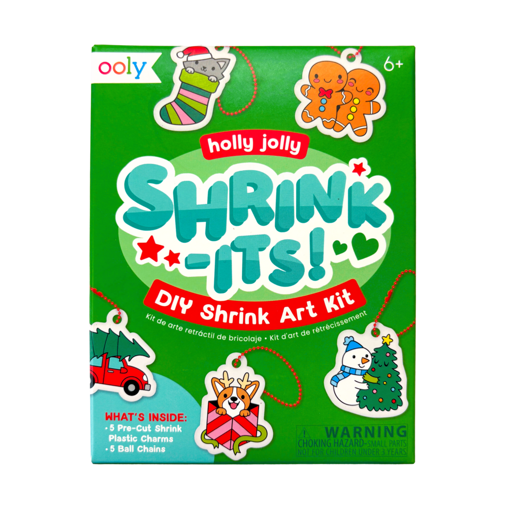 Ooly Holly Jolly Shrink-Its DIY Shrink Art Kit packaging on a white background