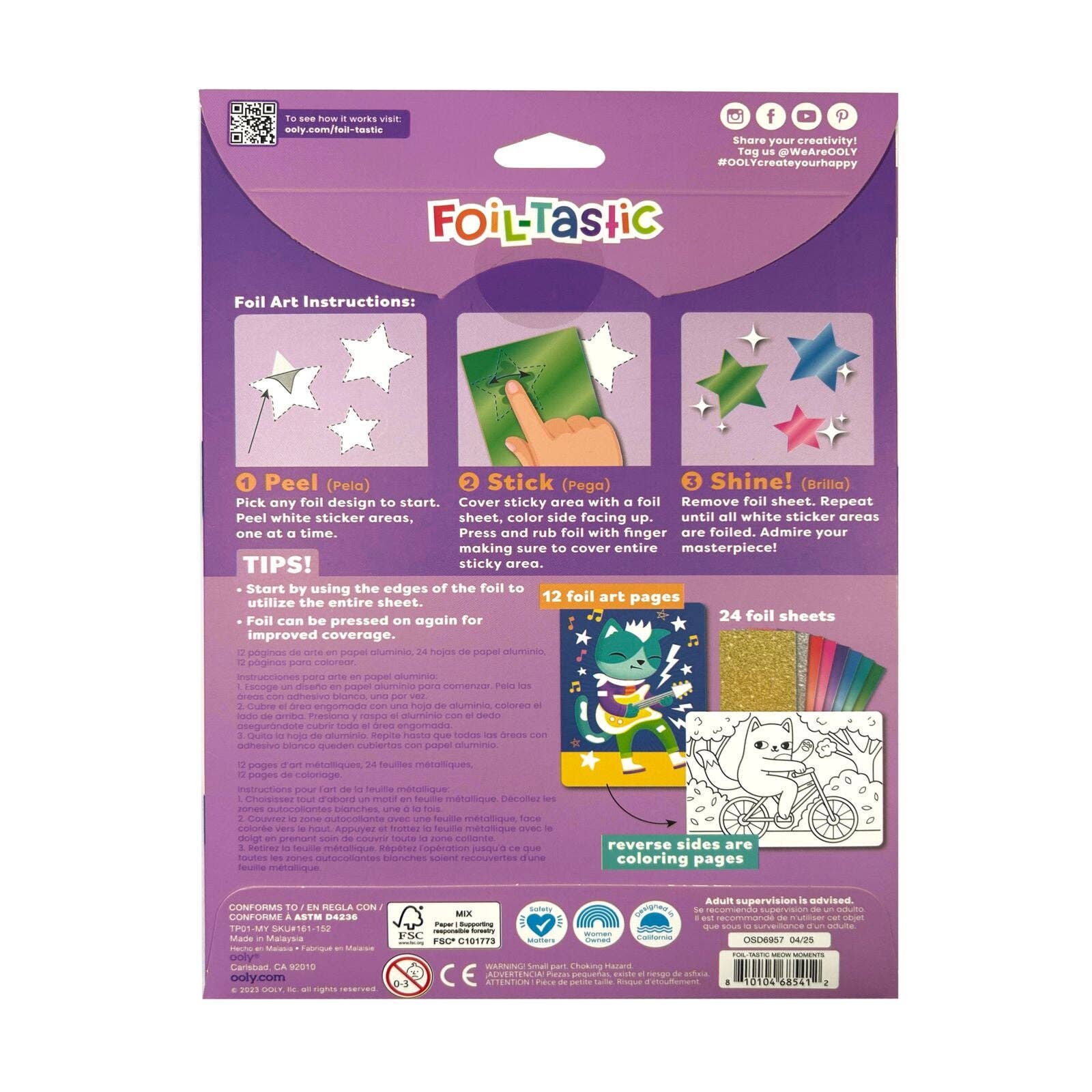 Foil-tastic: Foil Art & Coloring Fun - Meow Moments (36 PC Set)