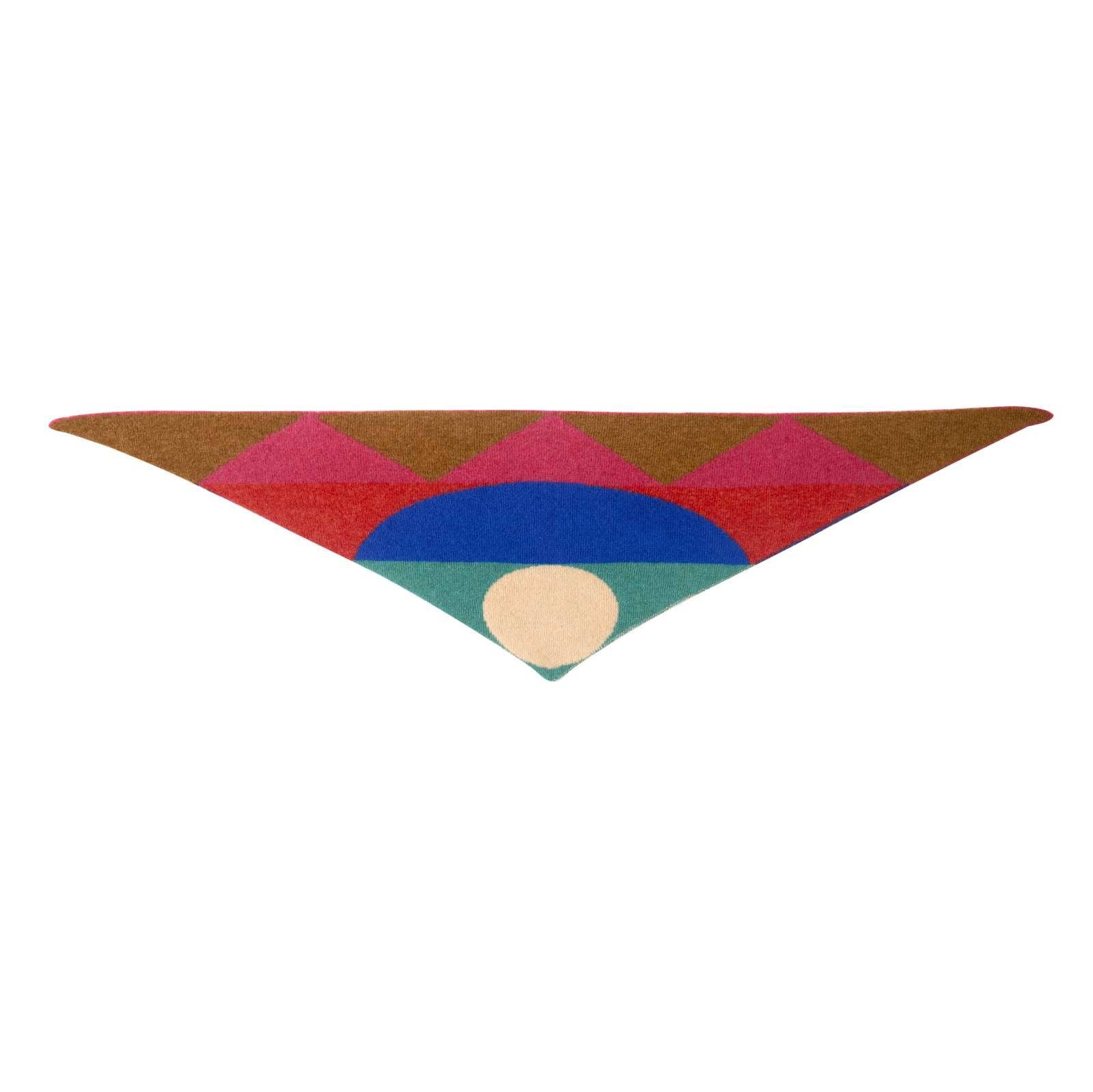 Triangular patch with geometric pattern on a white background
