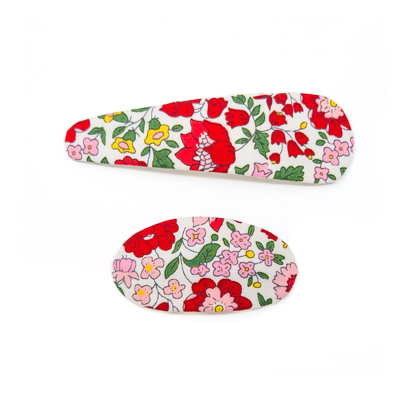 Two floral-patterned eyeglass cases on a white background