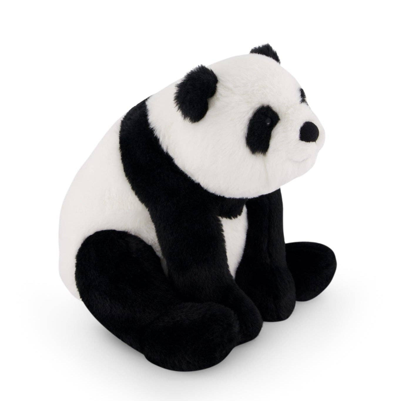 Plush panda toy on a white background