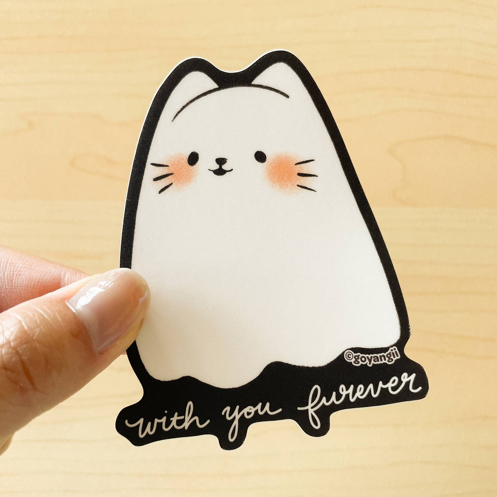 Ghost Cat Vinyl Sticker