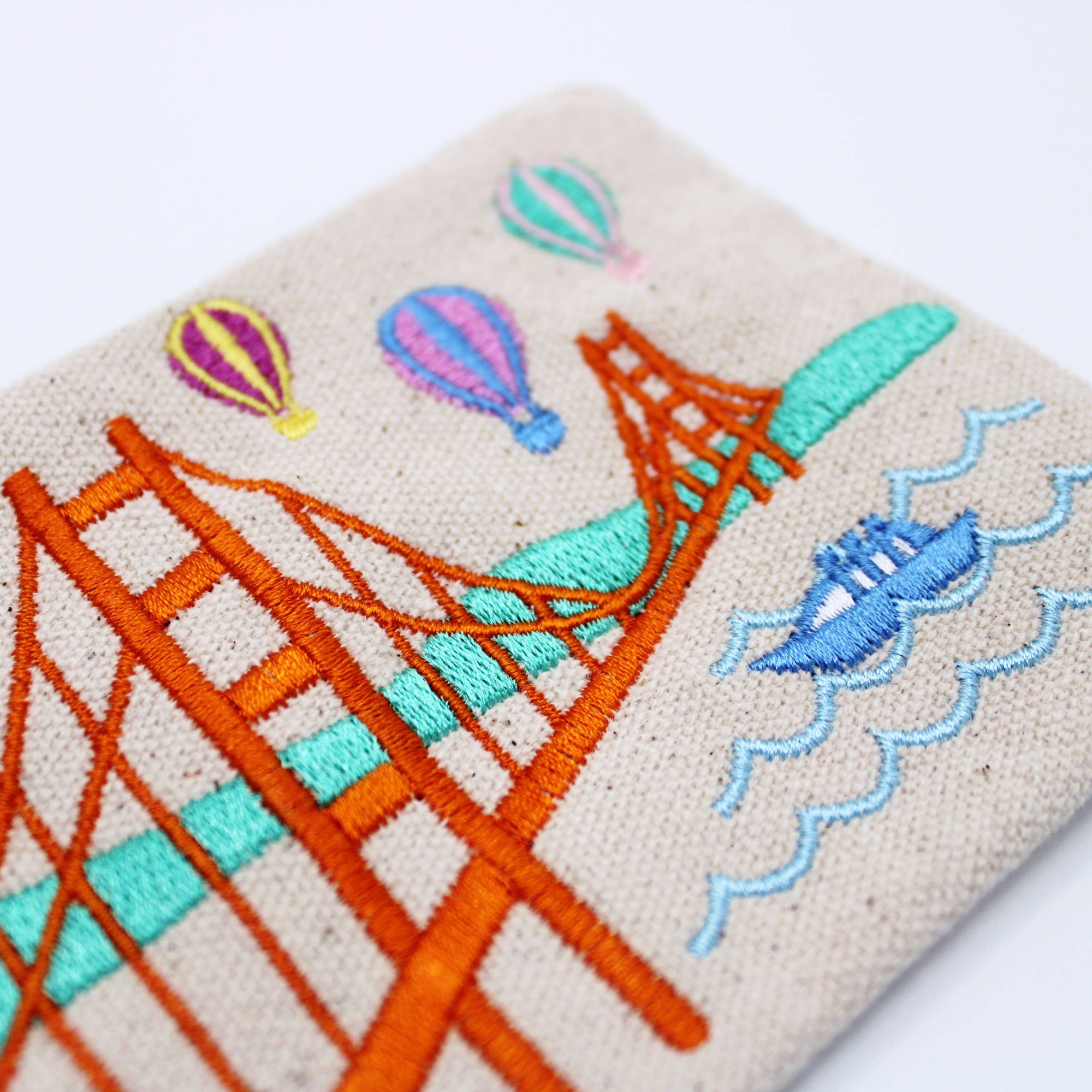 Embroidered San Francisco Colorful Balloons Coin Purse
