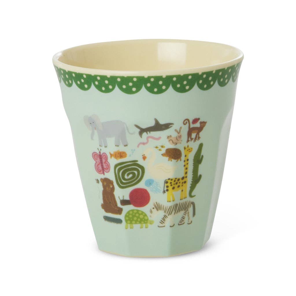 Medium Cup - Mint - Wildlife Print