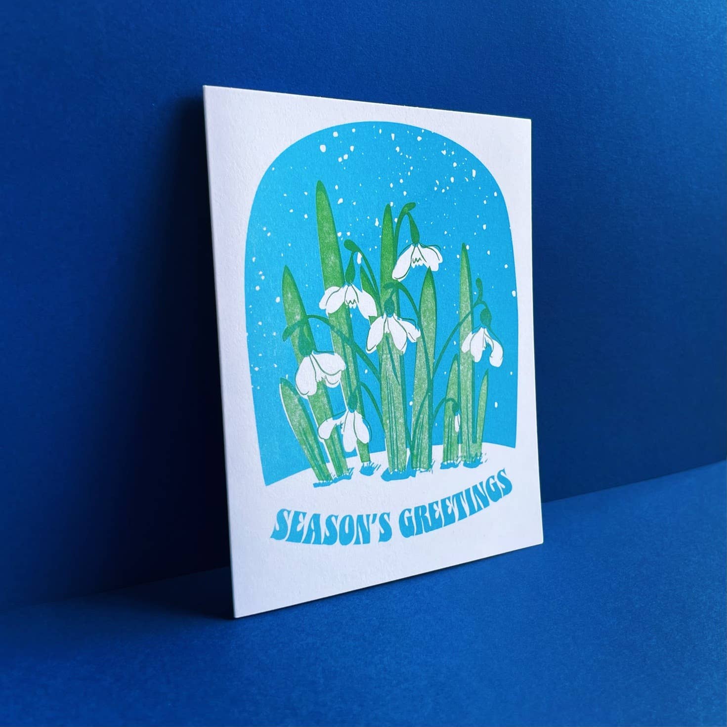 Seasons Greeting Snowdrop - Letterpress Holiday Card
