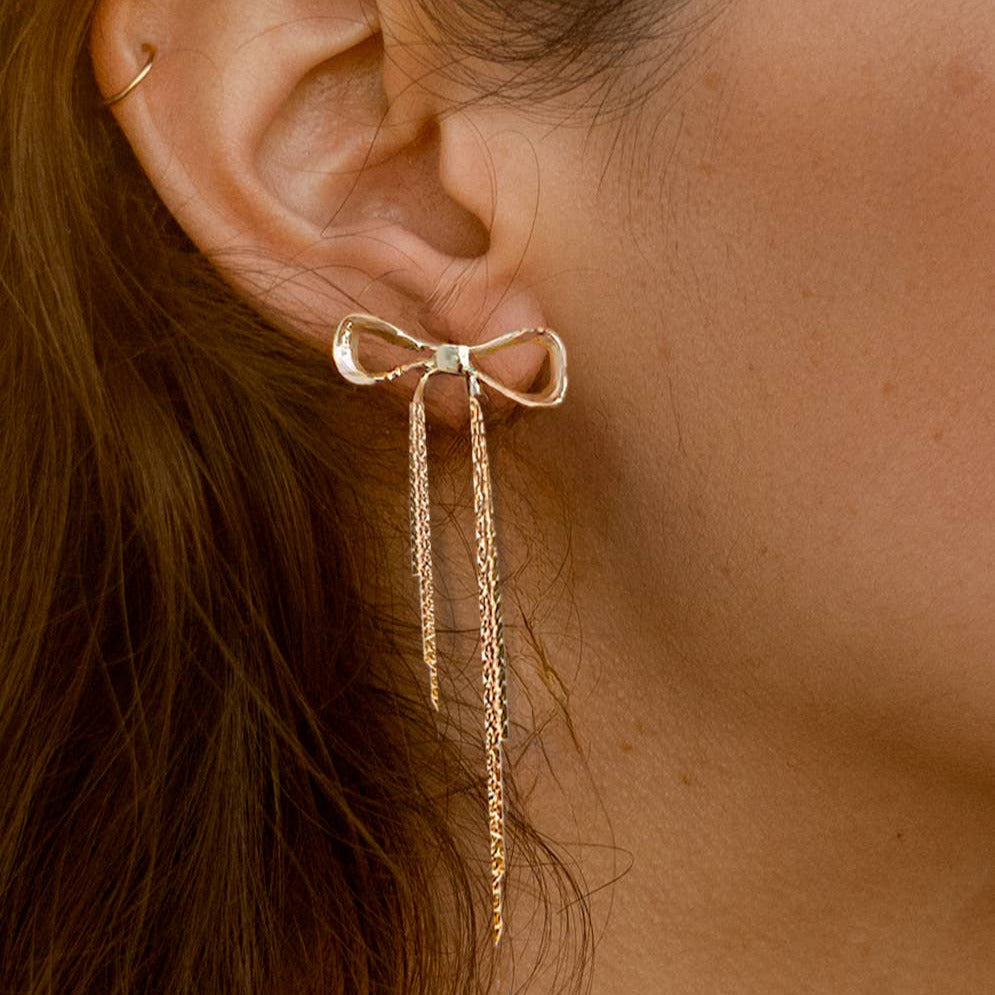 Disco Bow Stud - 18k Gold Plated