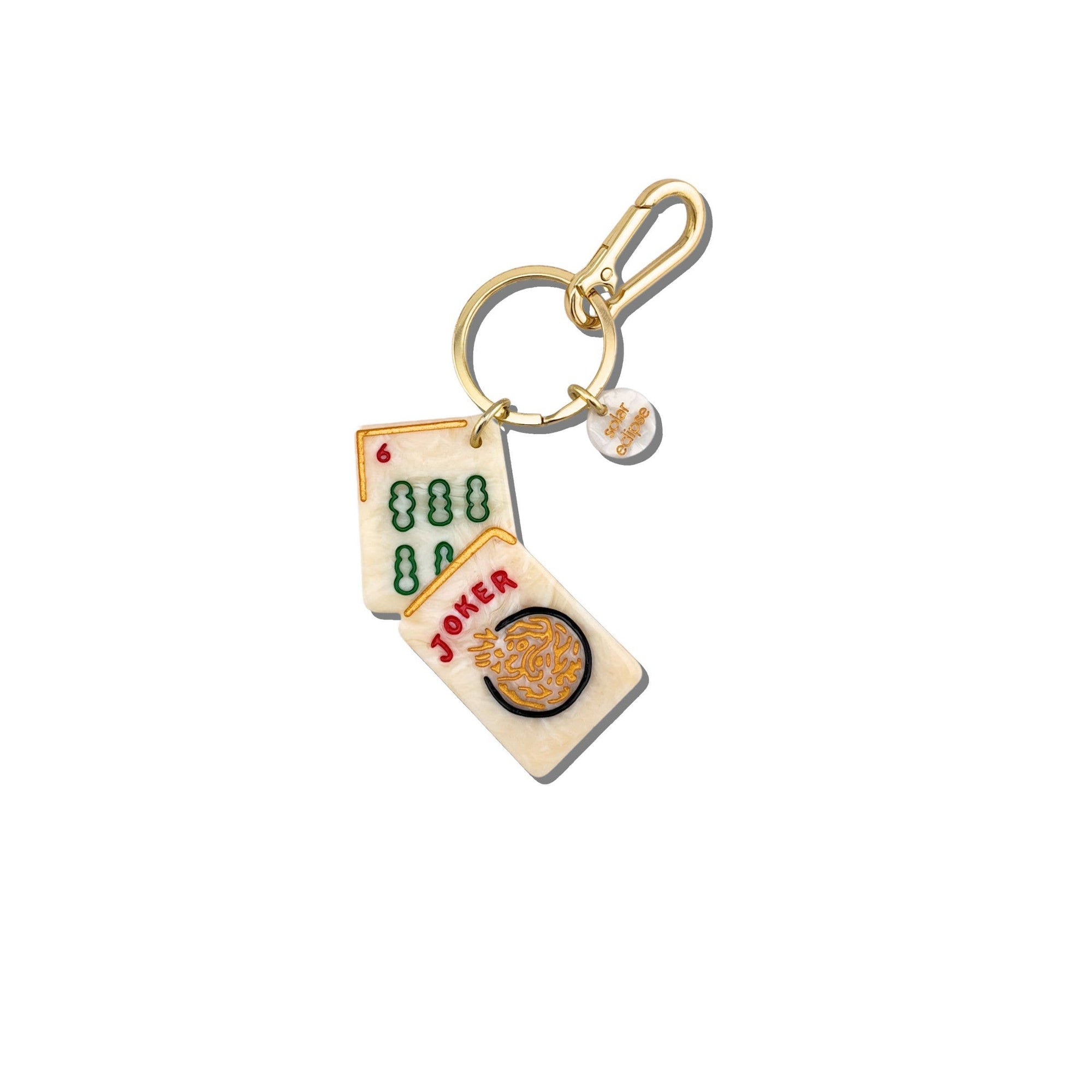 Keychain with card design on a white background