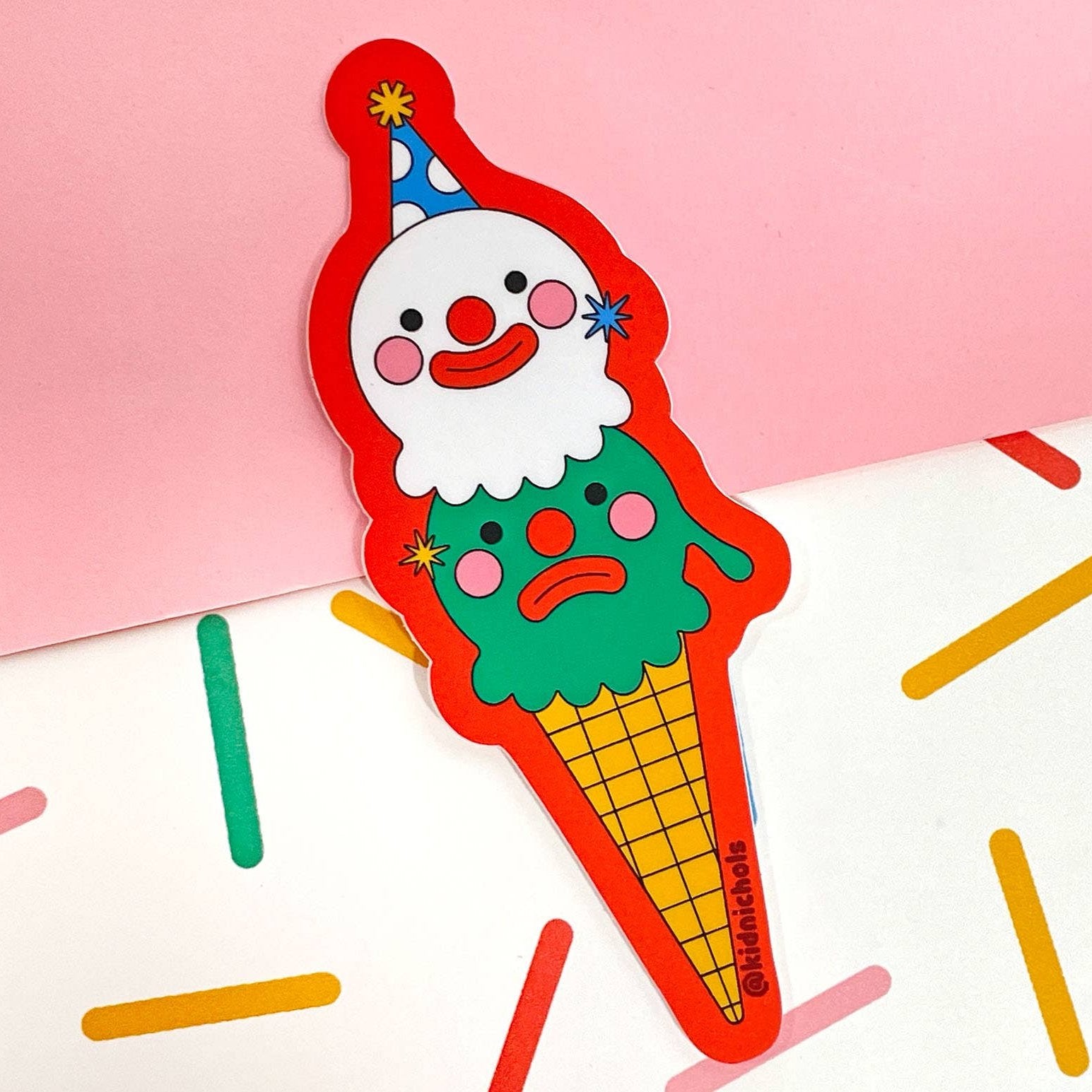 Happy Sad Ice Cream Sticker