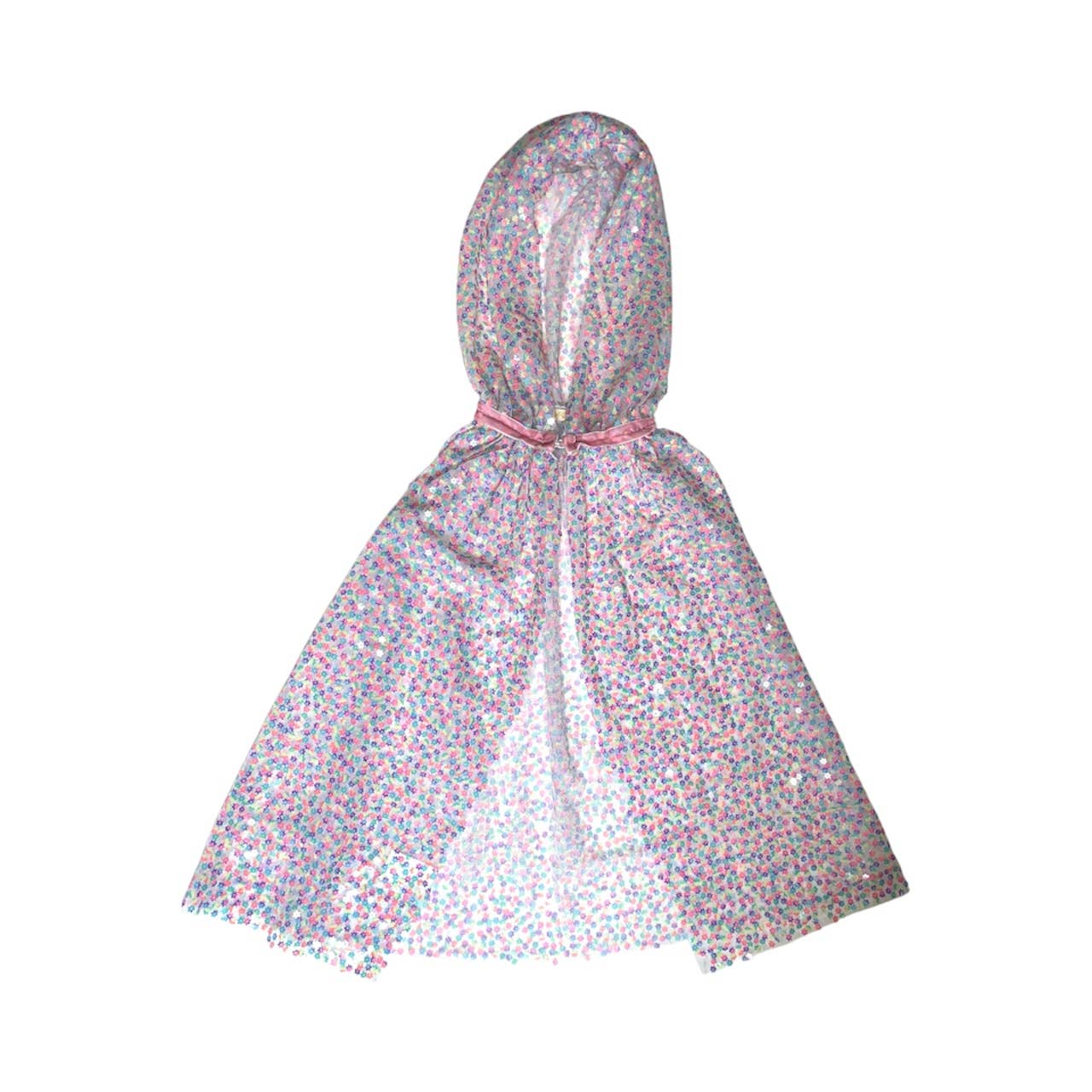 Children's raincoat with colorful pattern on a white background