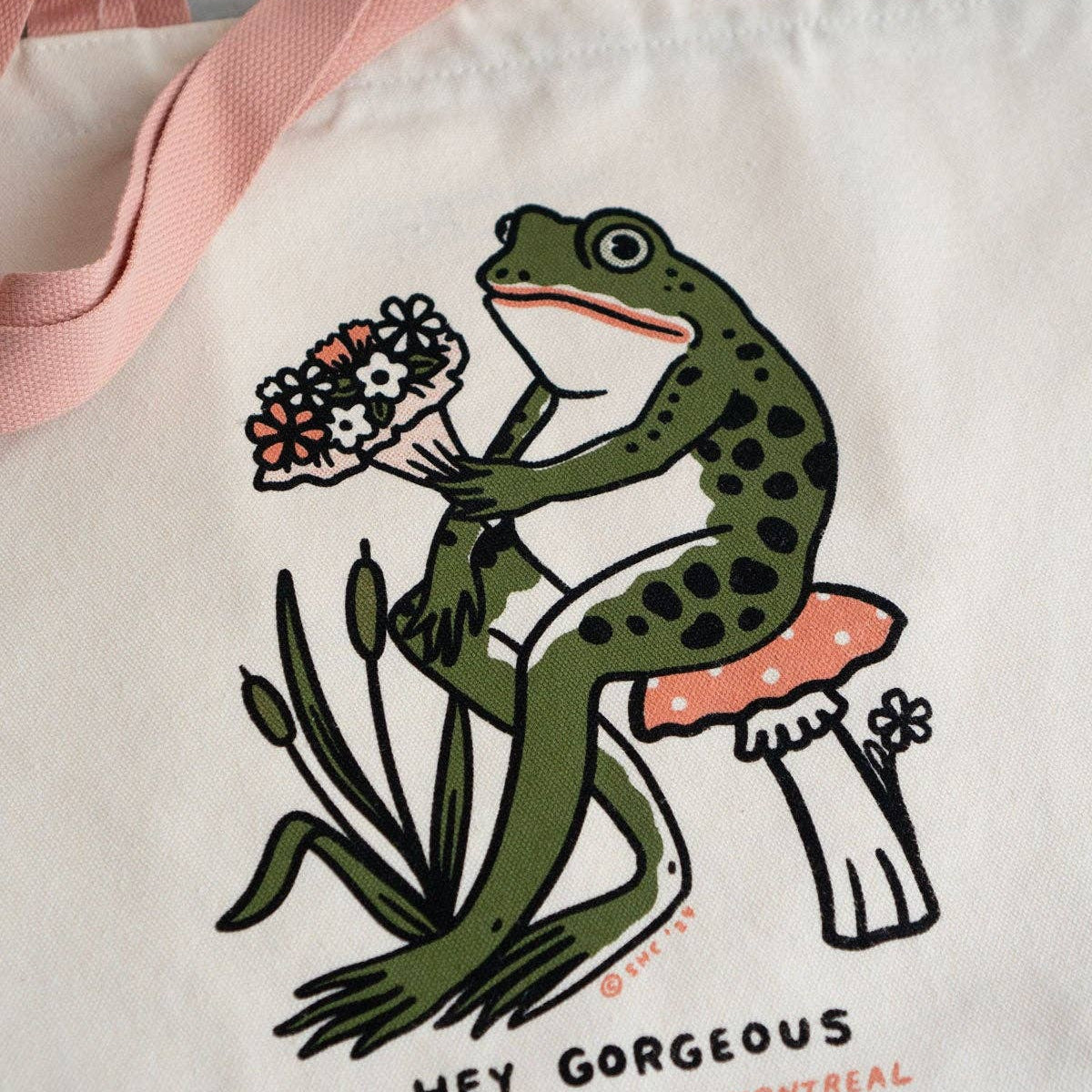 Hey Gorgeous Huge Zippered Canvas Tote