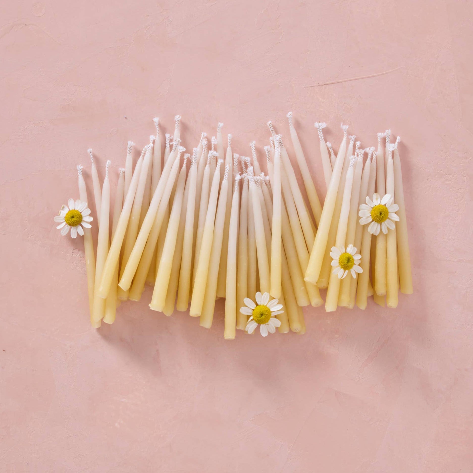 Yellow Ombre Beeswax Birthday Candles