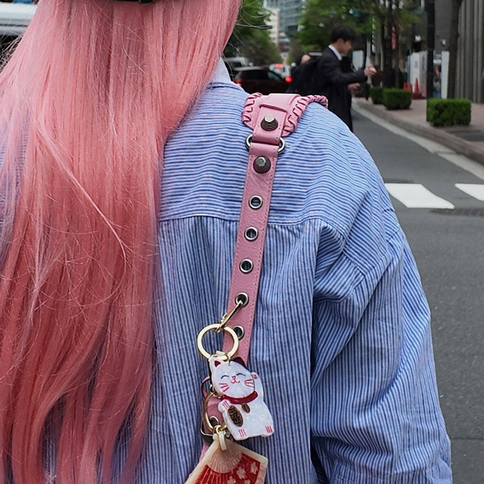 Hand-painted Lucky Cat Bag Charm & Keychain