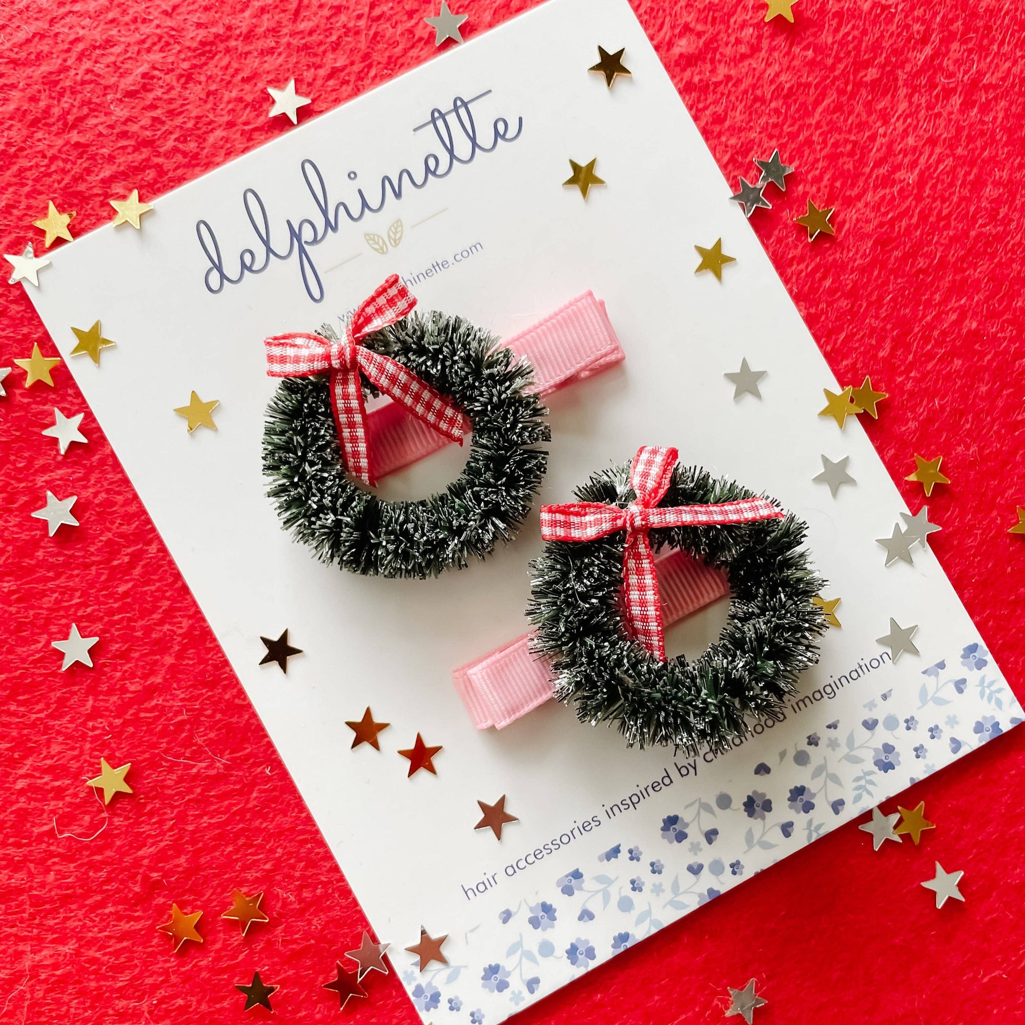 Christmas Wreath Hair Clip Set