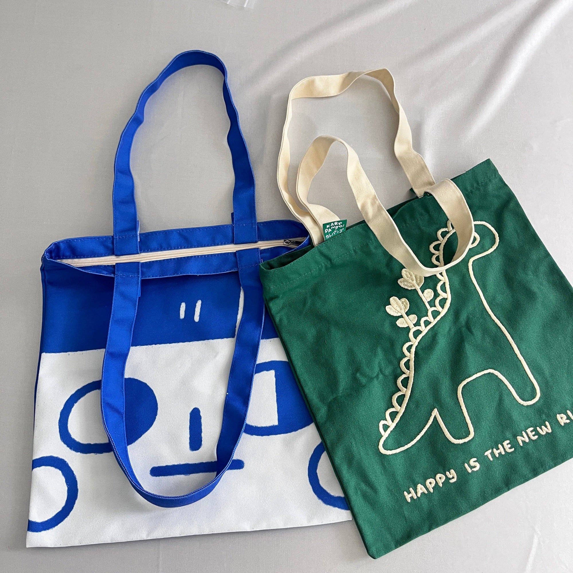 MII: Large square tote bag: Blue