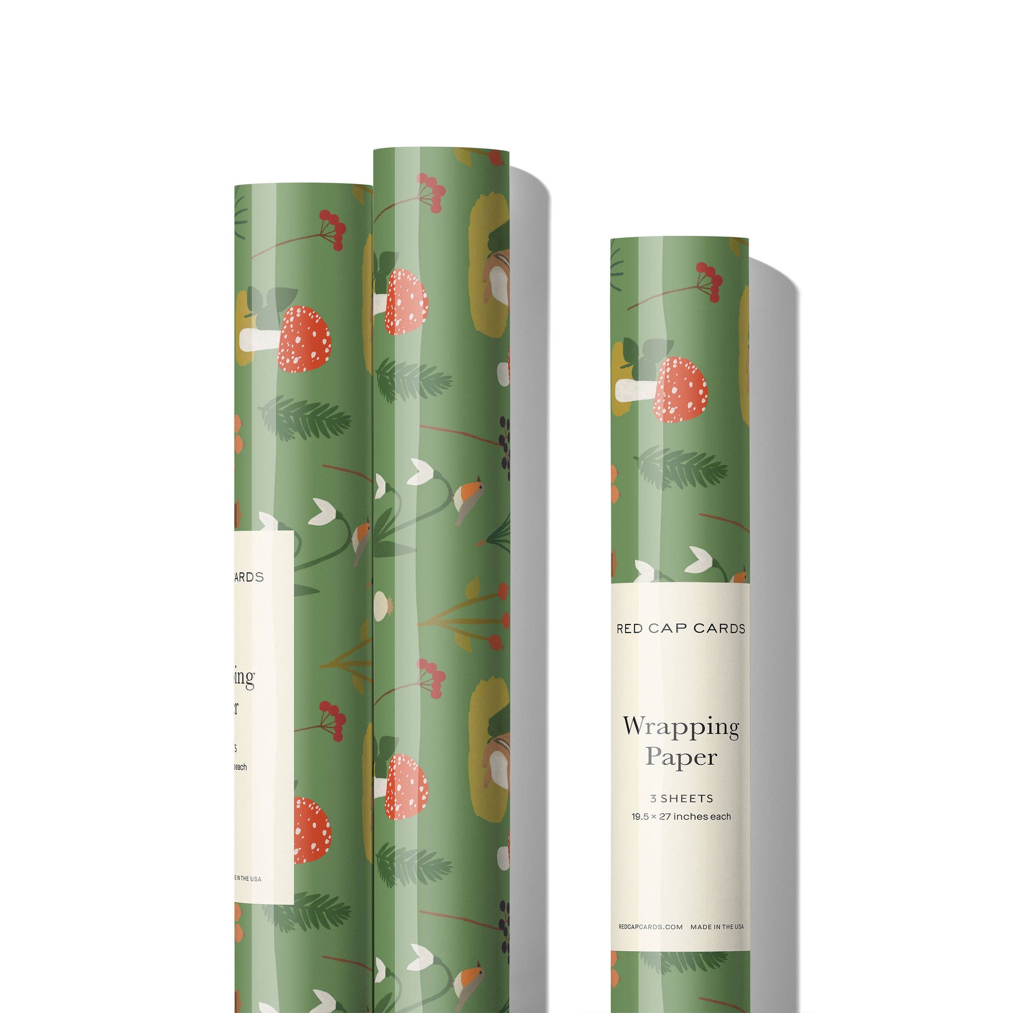 Forest Critters wrapping papers -roll of 3 sheets