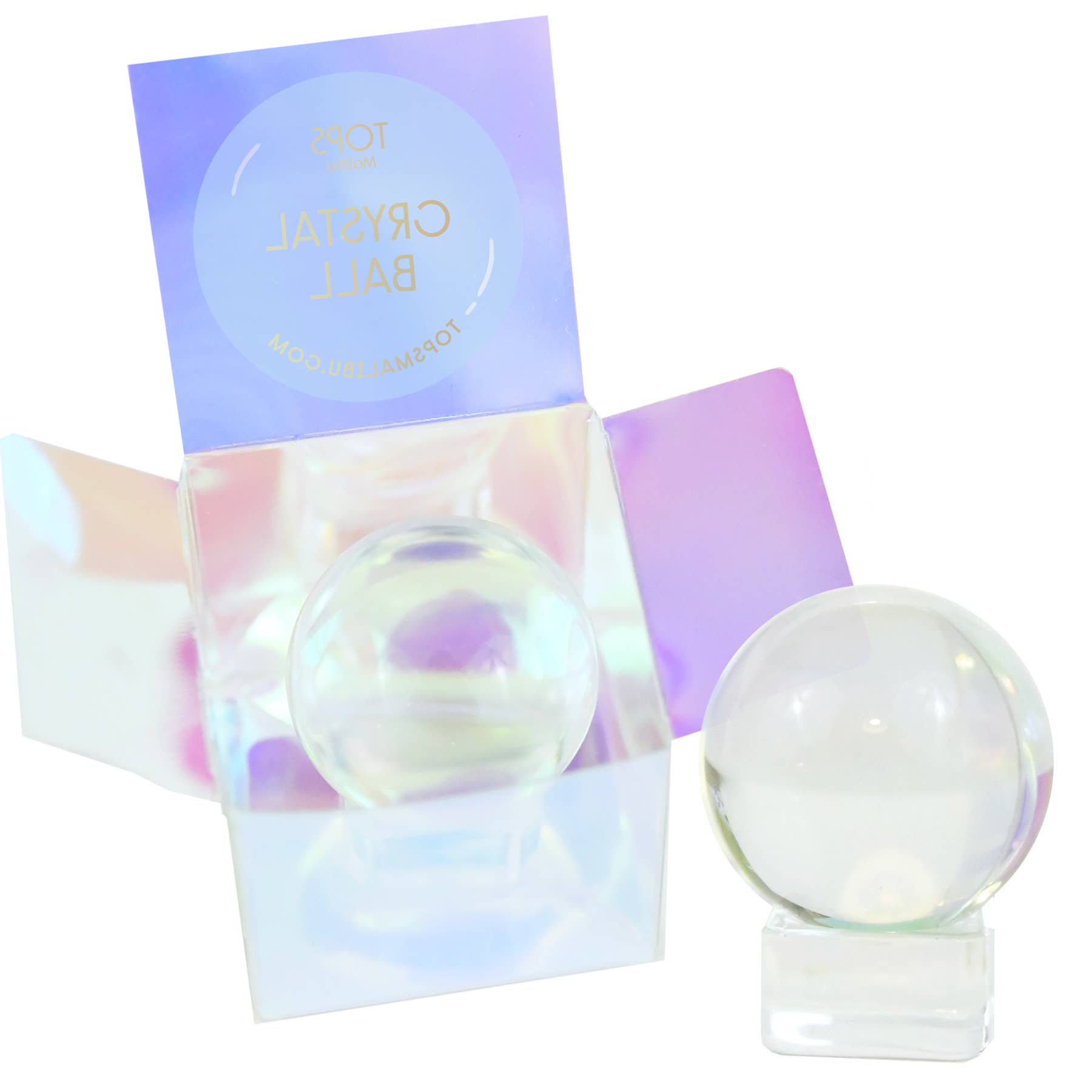 Glass 2" Crystal Ball with Gazing Instructions & Blank Paper