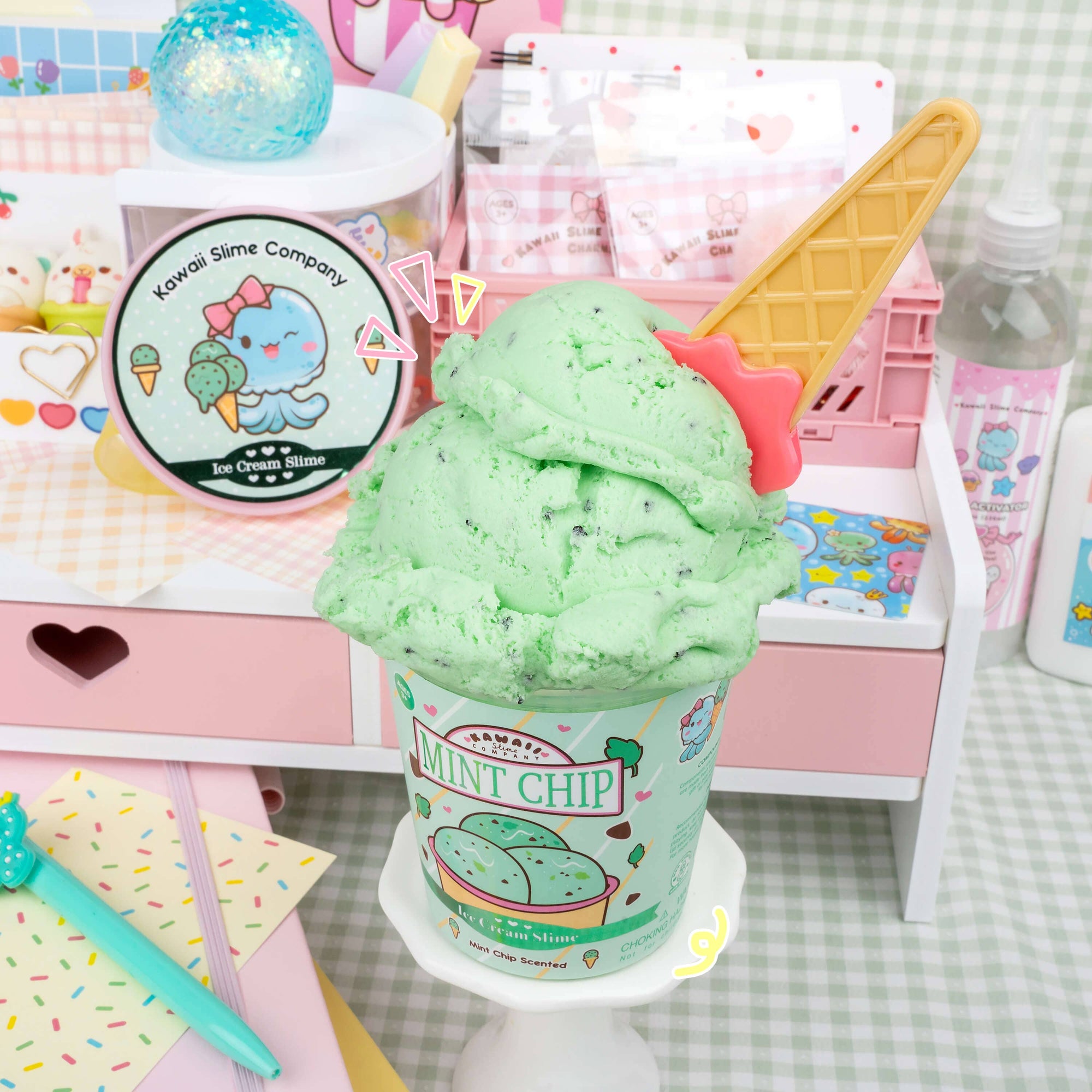 Mint Chip Scented Ice Cream Pint Slime