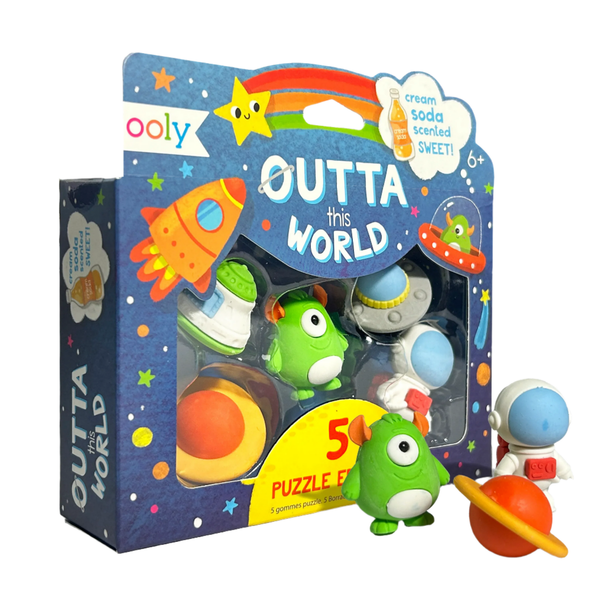 Outta This World-Scented Puzzle Eraser-Set of 5