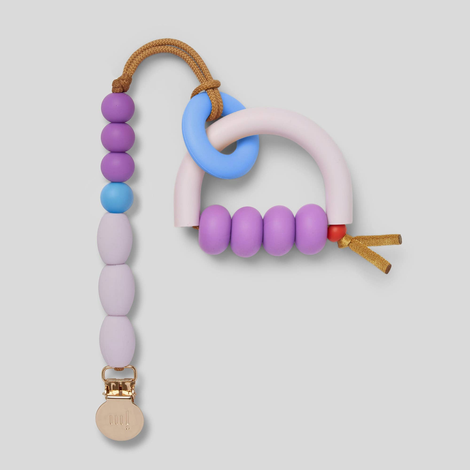 Plum Arch Ring Teether + Clip Set
