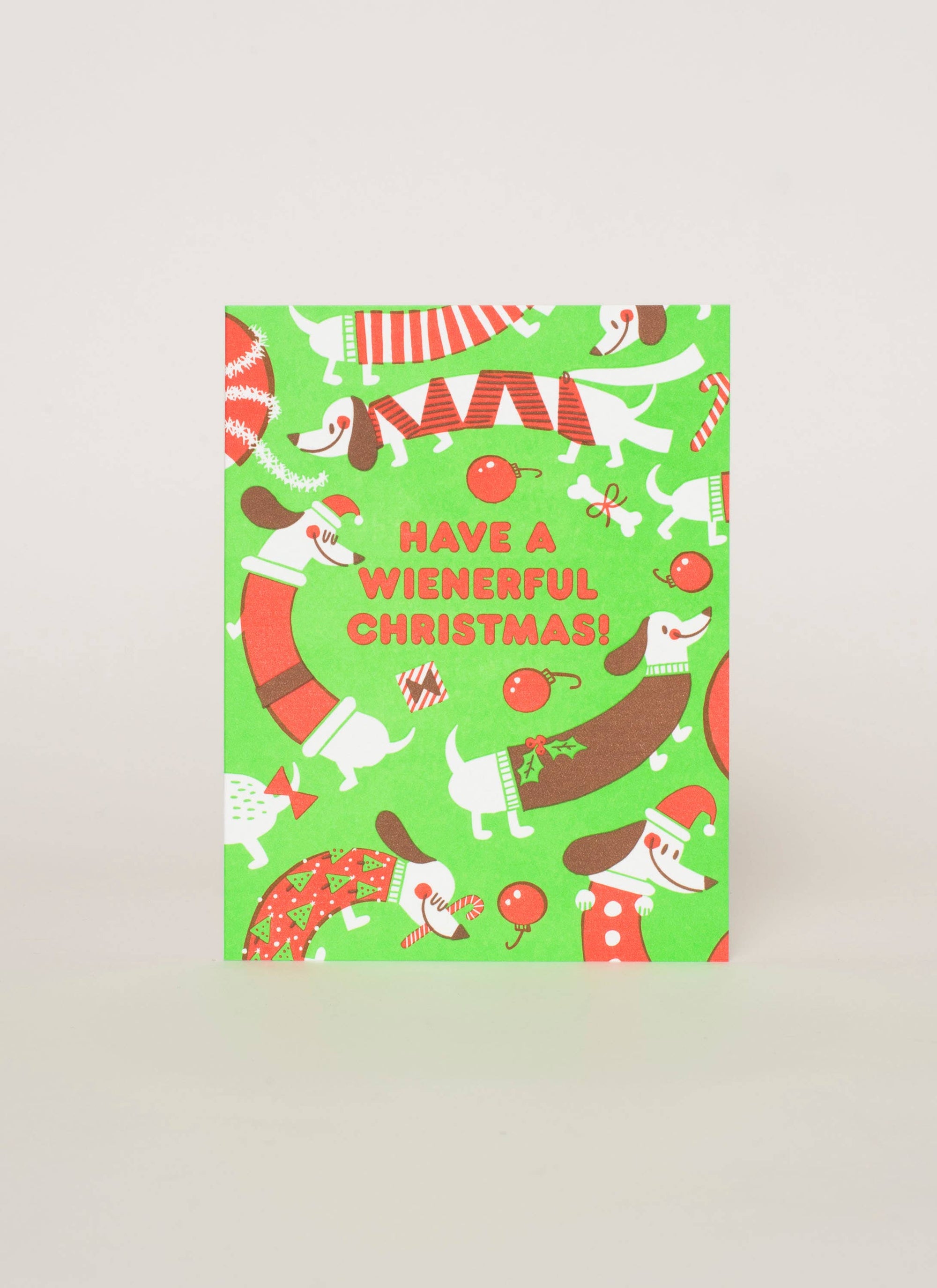 Wiener Dog Christmas Letterpress Card