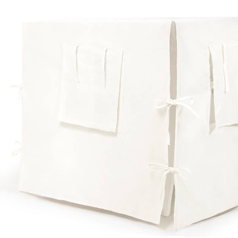 White satin pillowcase on a white background