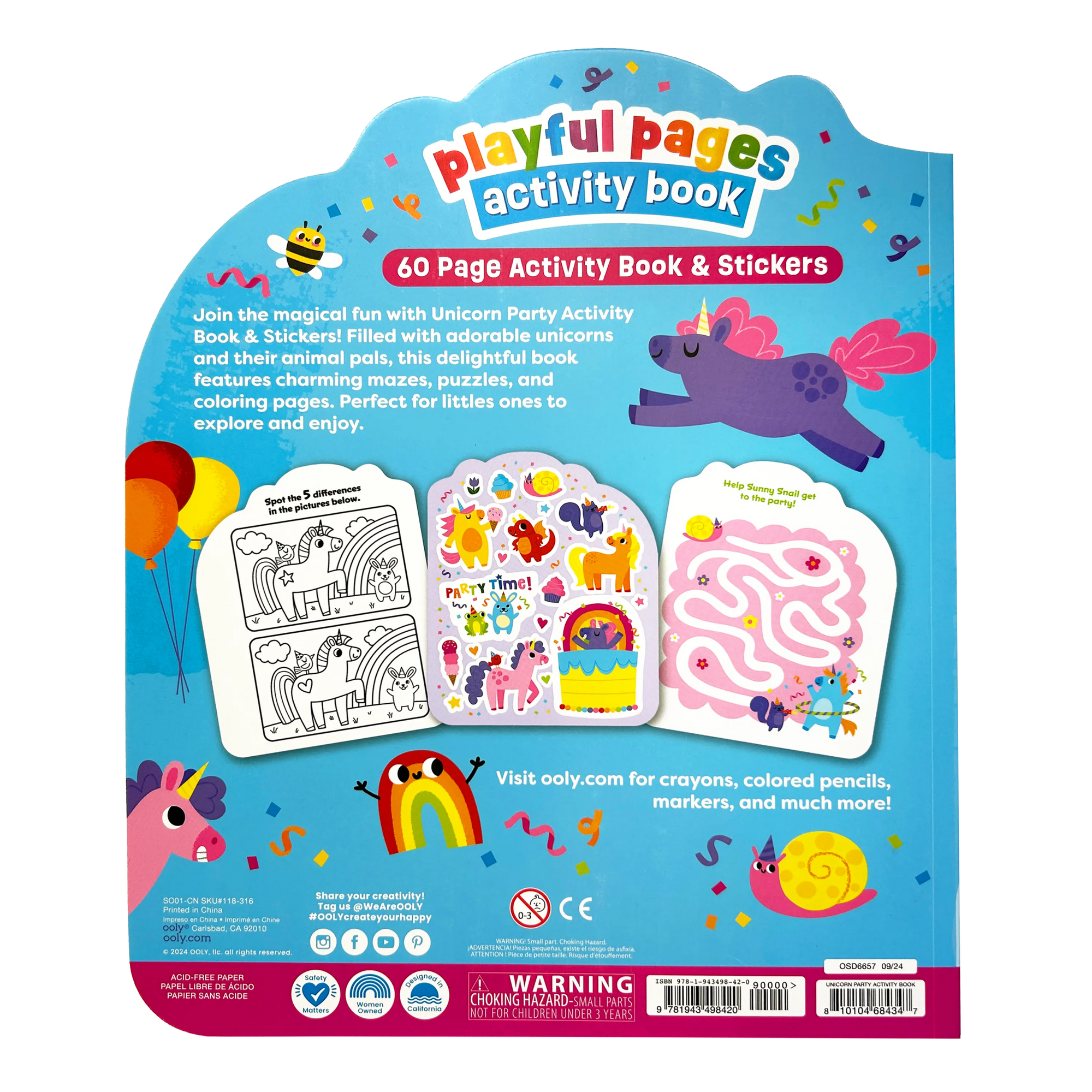 Playful Pages: Activity Book - Unicorn Party! (60 Pages)