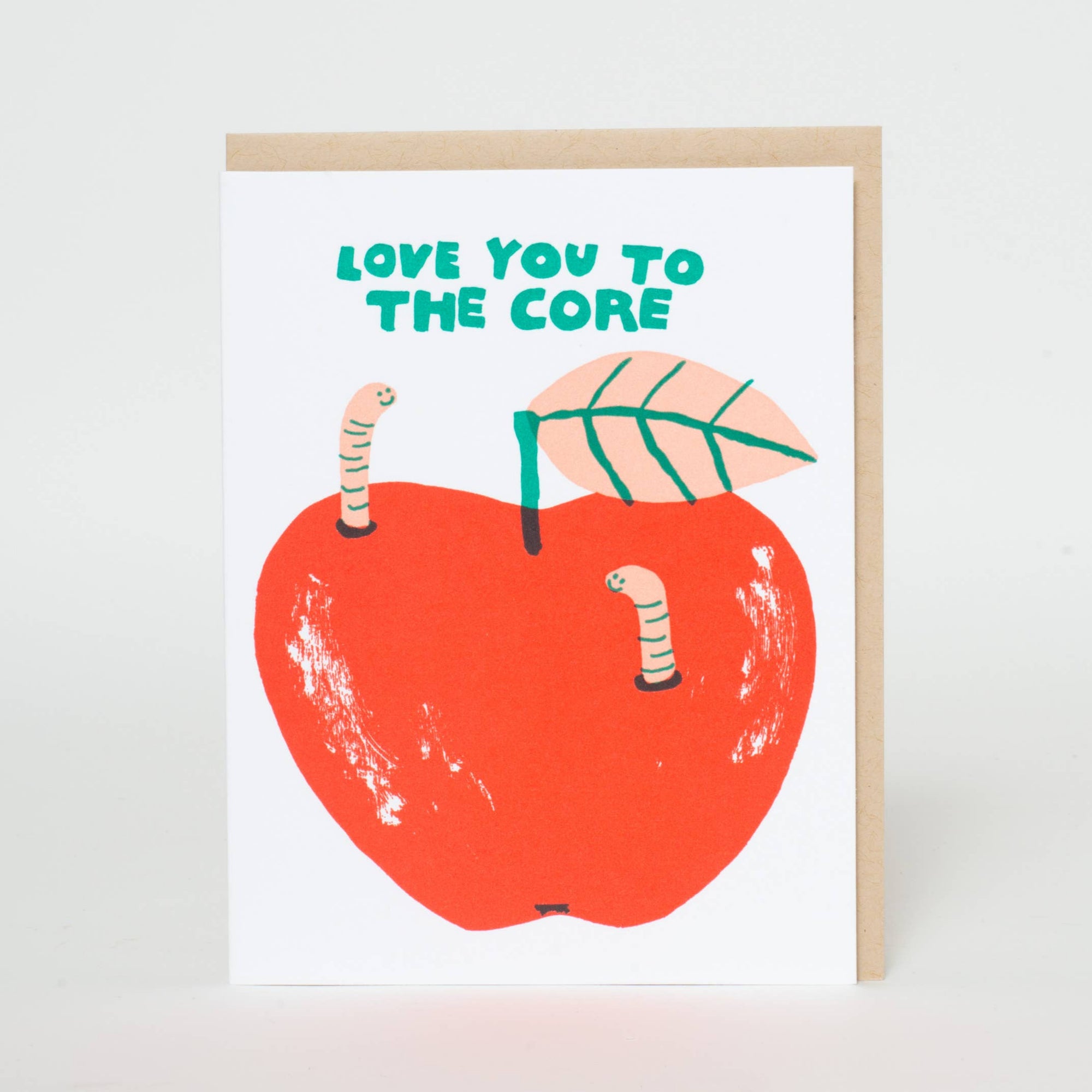 Love Apple Core Letterpress Card