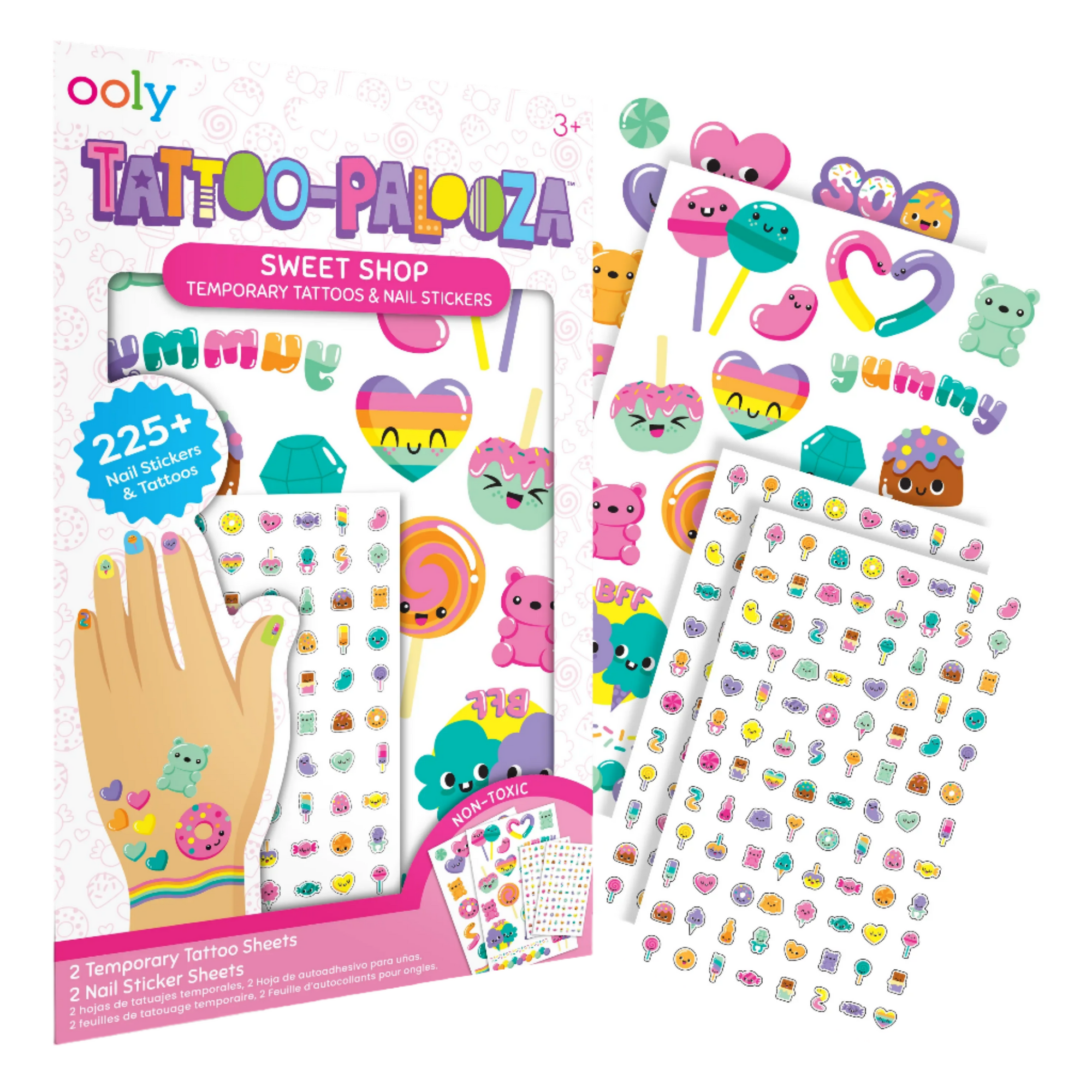 Tattoo Palooza Nail Stickers & Temporary Tattoo- Sweet Shop