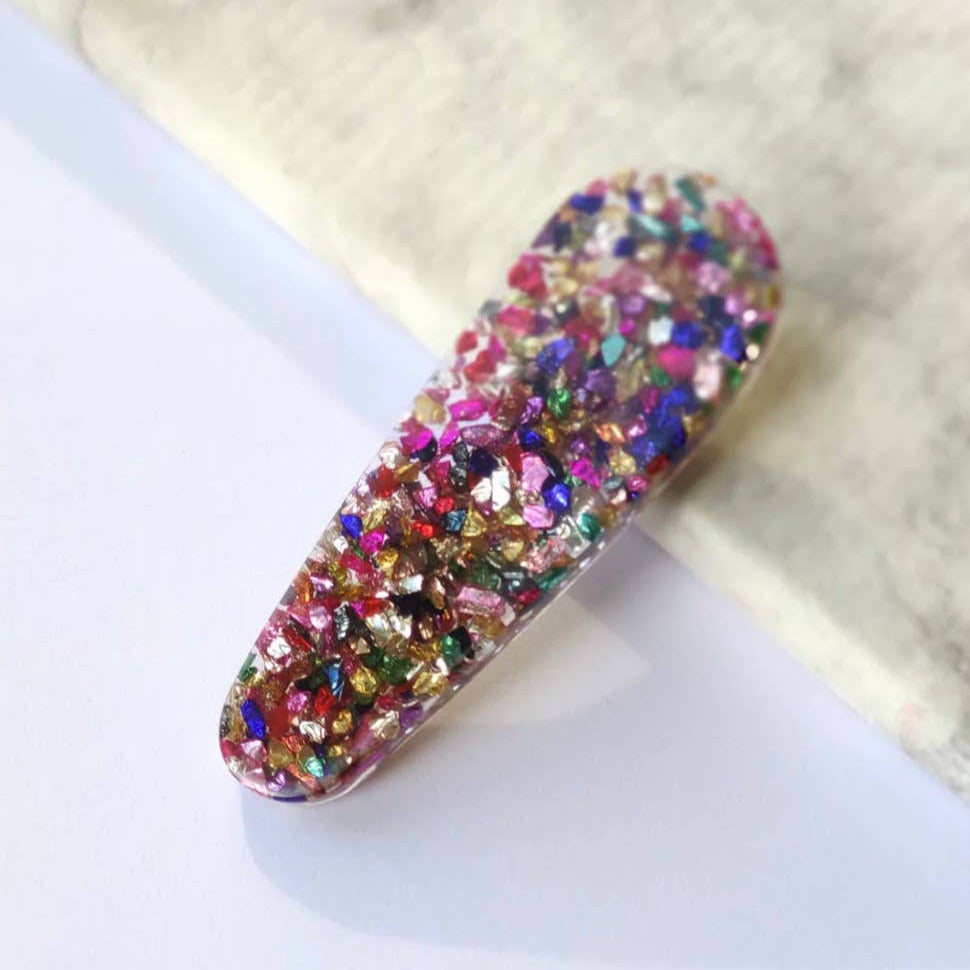 RESIN HAIR CLIPs  -  CRUSHED GLASS