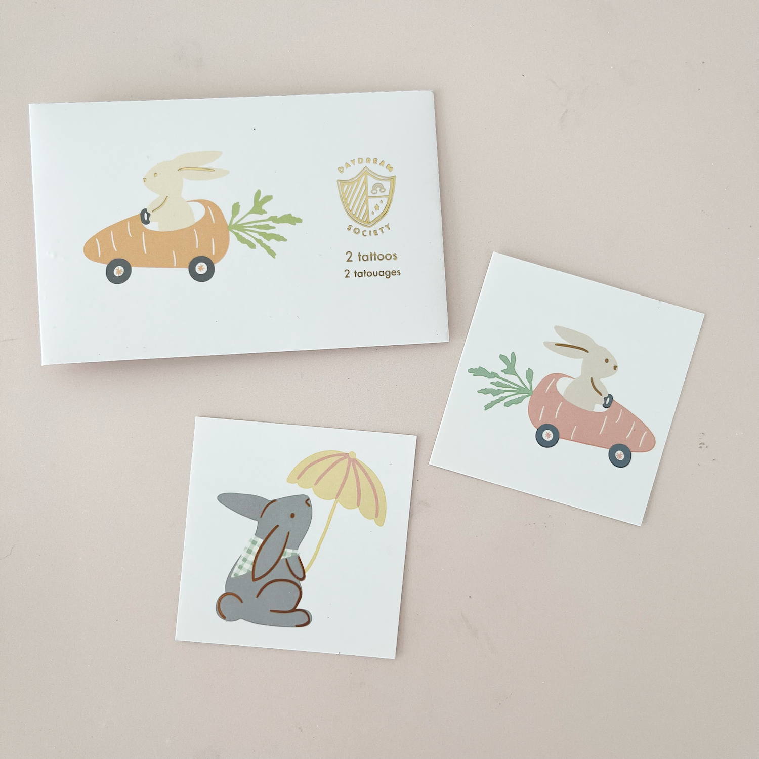 Bunnies In The Garden Temporary Tattoos
