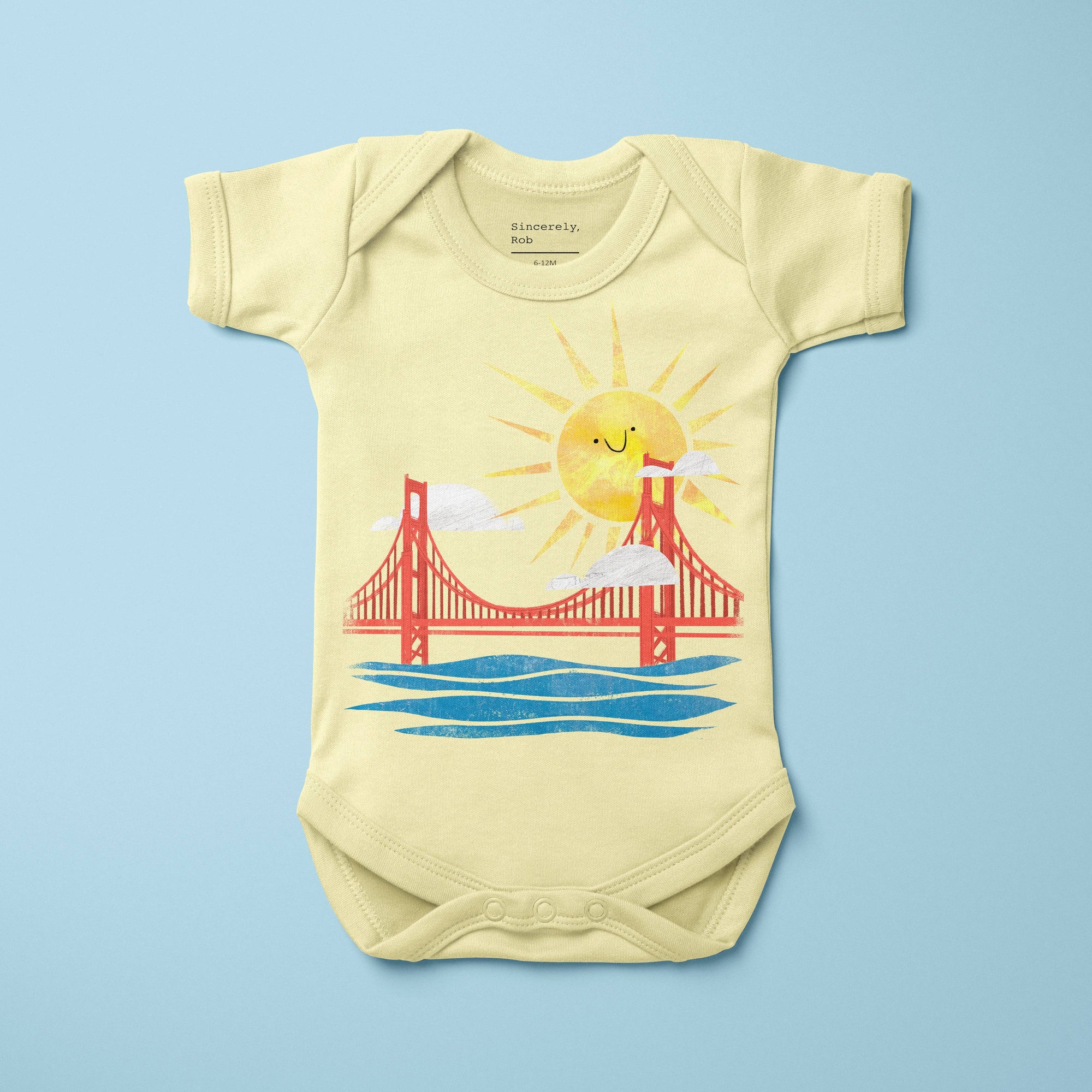 Organic "San Francisco Bay-by" Baby Bodysuit Onesie