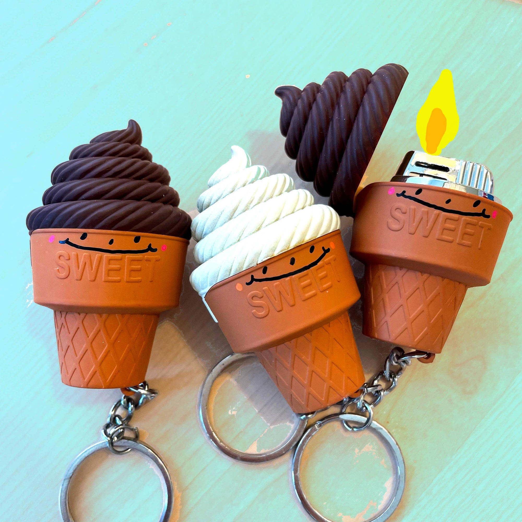 Ice Cream Lighter Keychain