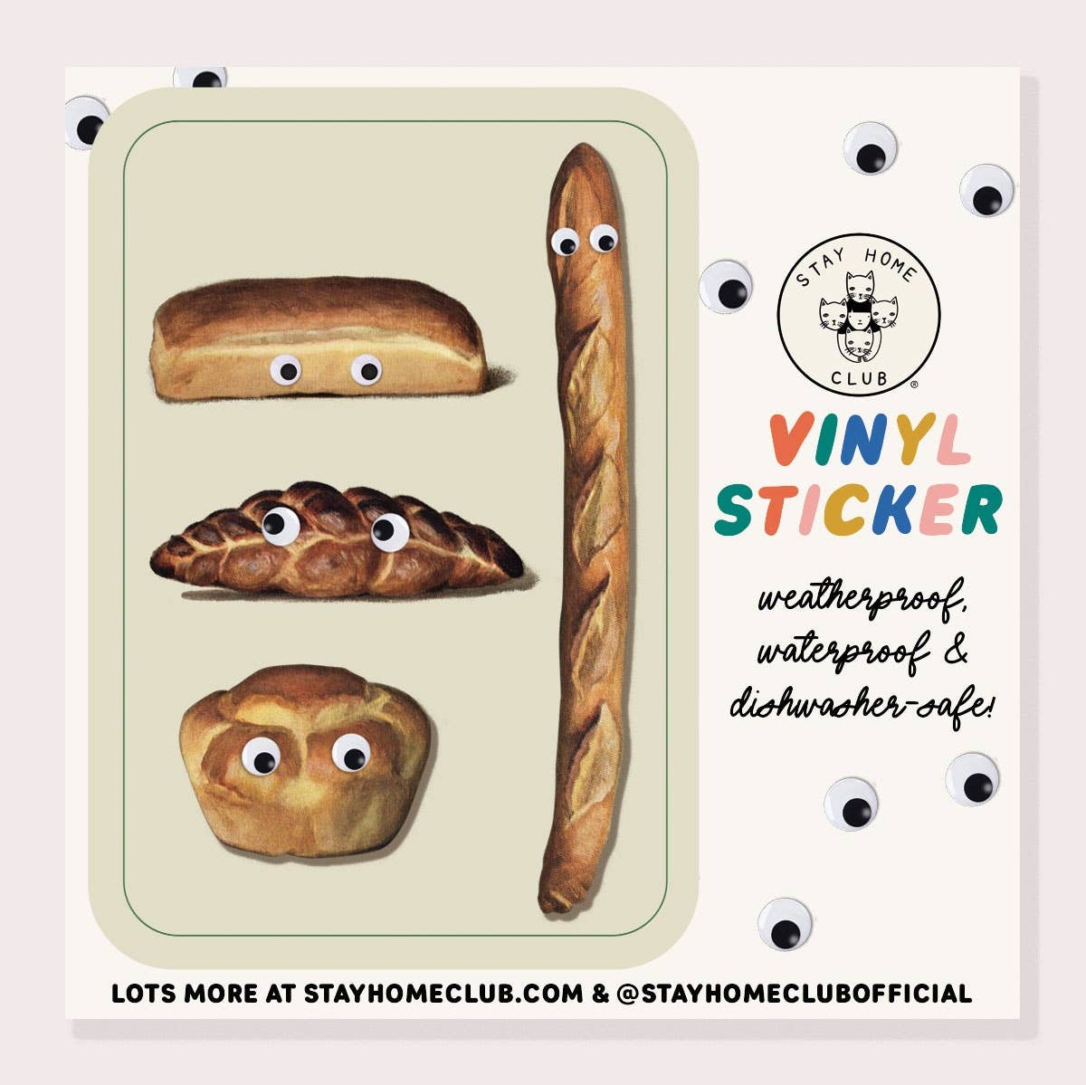 Googly Bread Vinyl Sticker