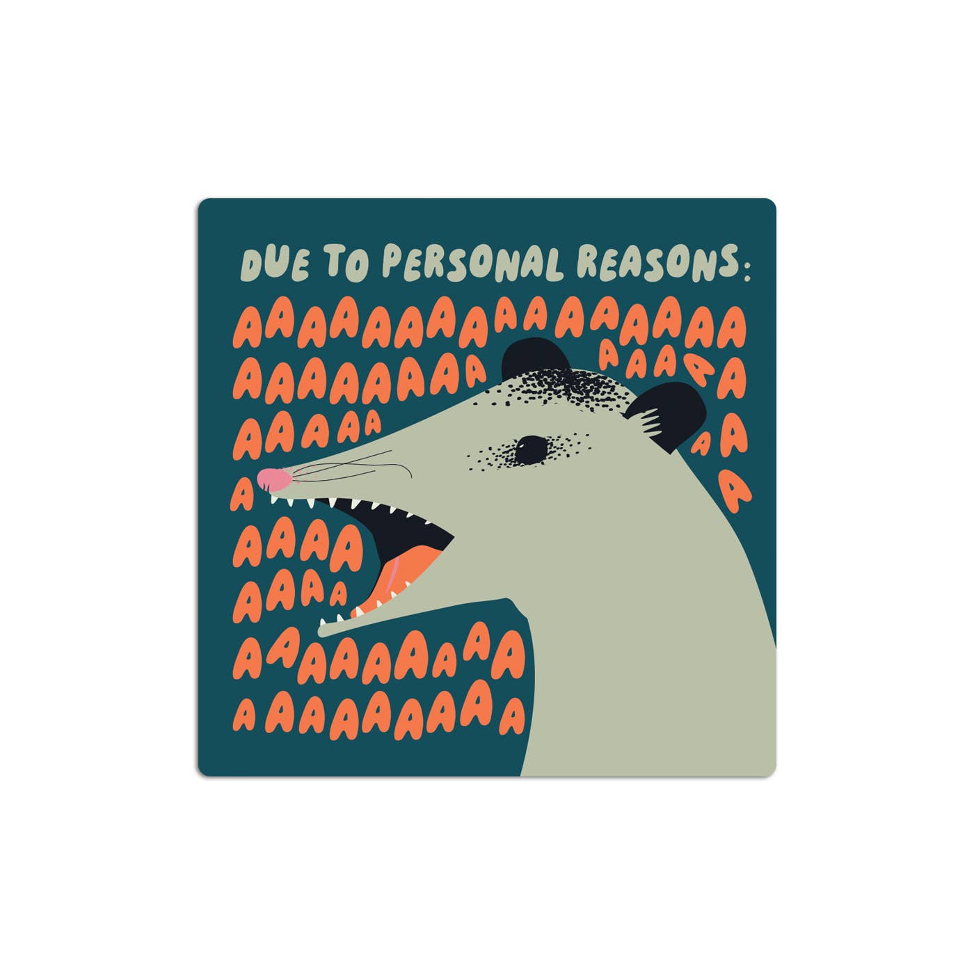 Funny Vinyl Sticker - Screaming Possum