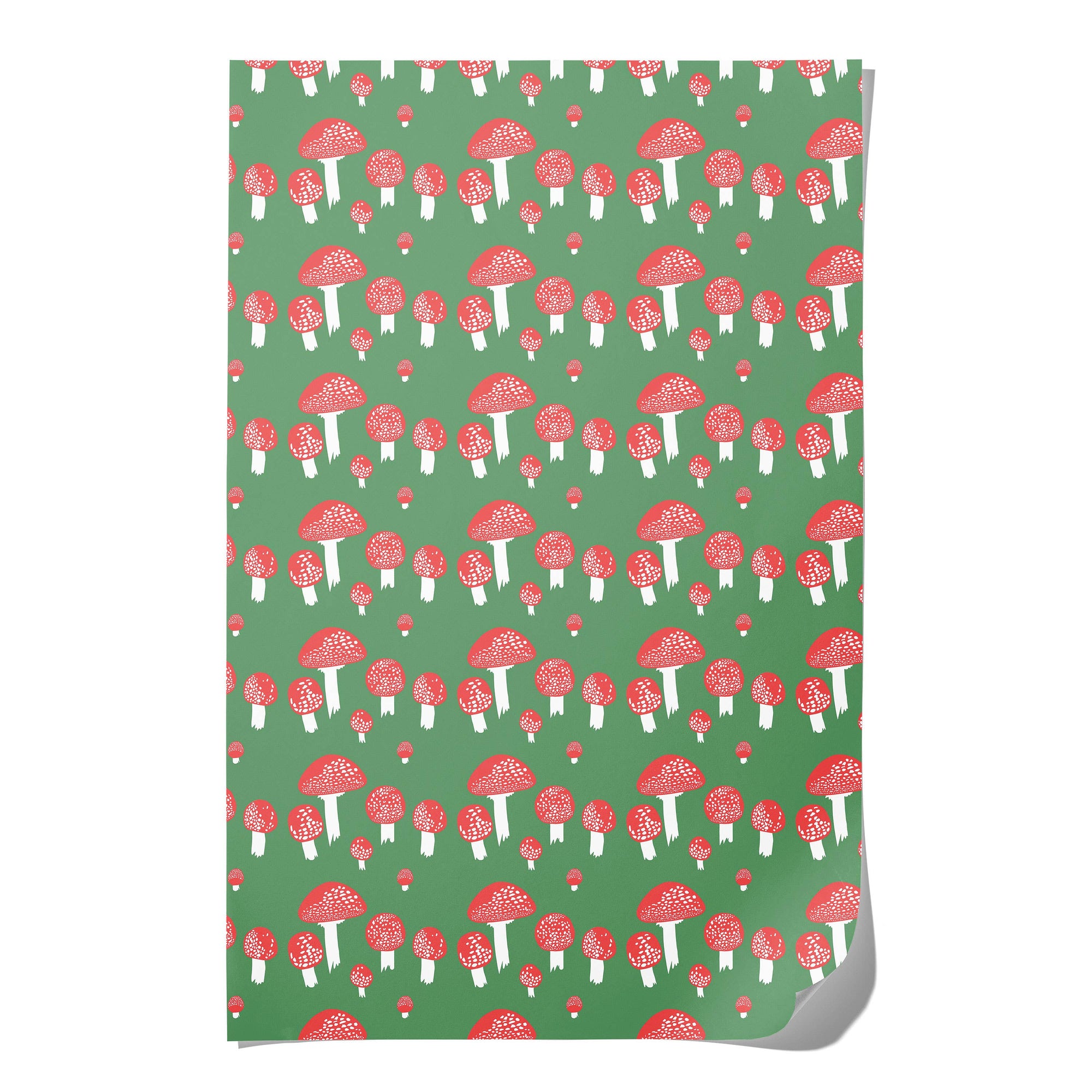 Festive Mushrooms wrapping paper -Single sheet