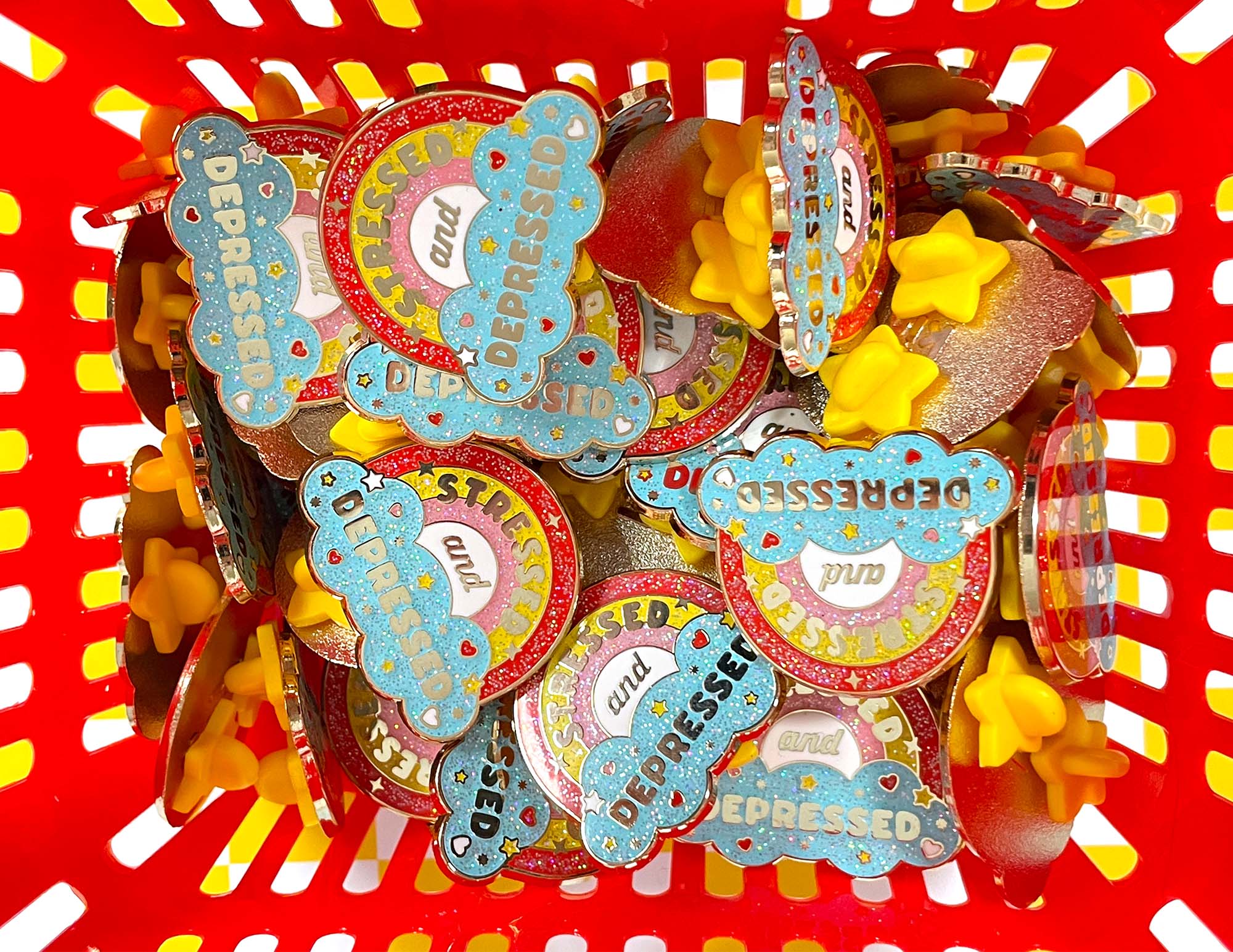 Kawaii But Sad Rainbow Enamel Pin