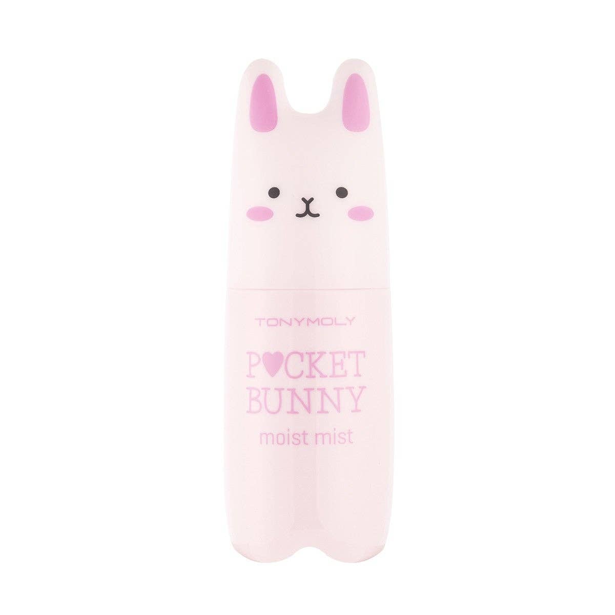 Pink bunny-shaped bottle with 'TONYMOLY' branding on a white background