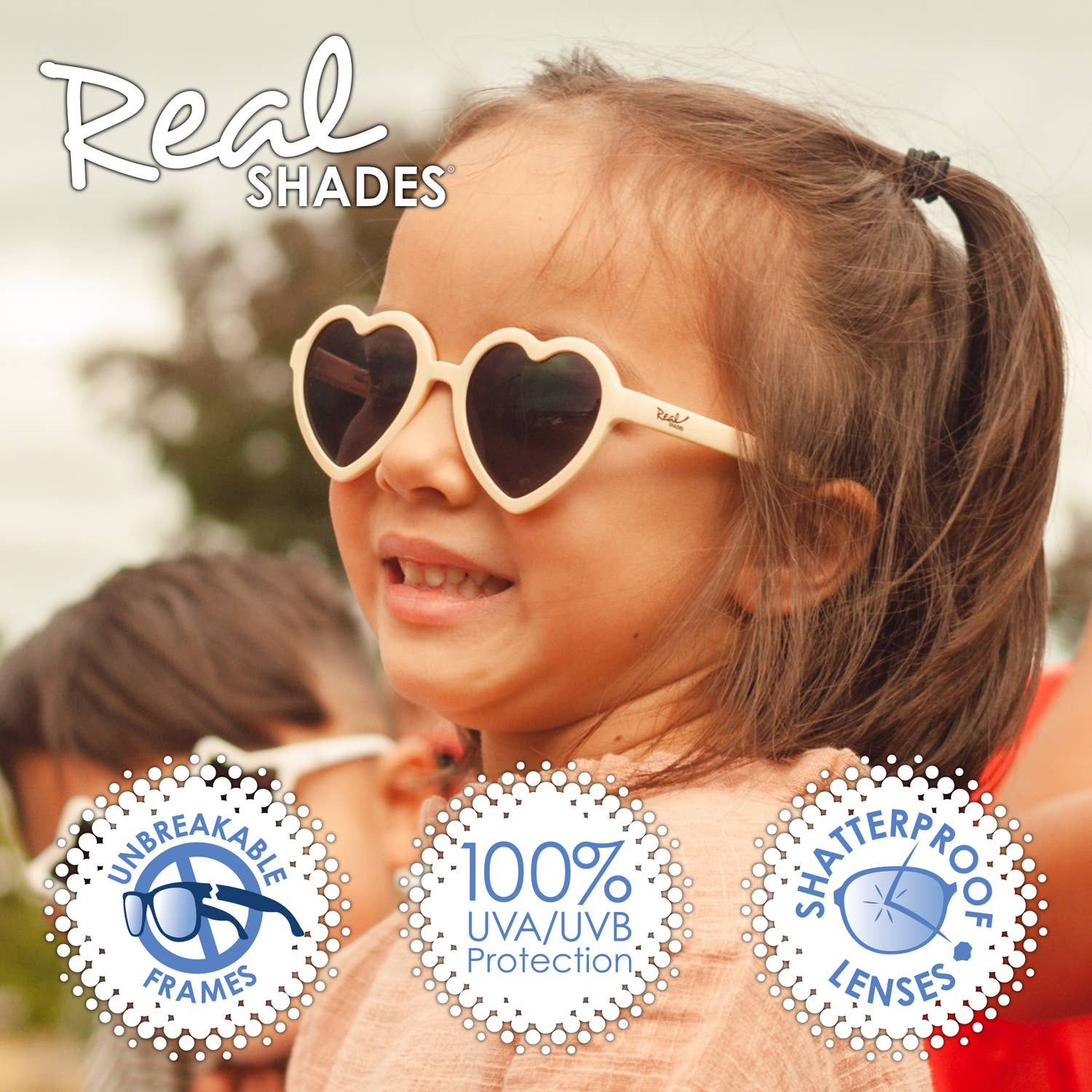 Heart Flexible Kids Sunglasses for Kids - Ages 4+