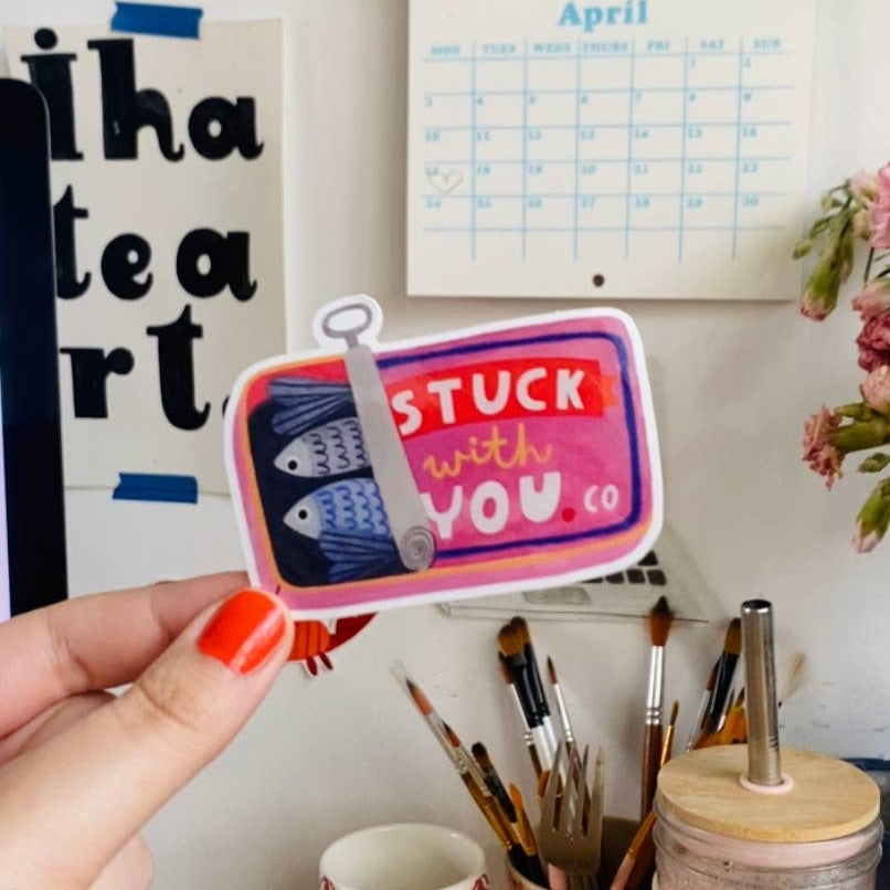 STUCK WITH YOU sticker