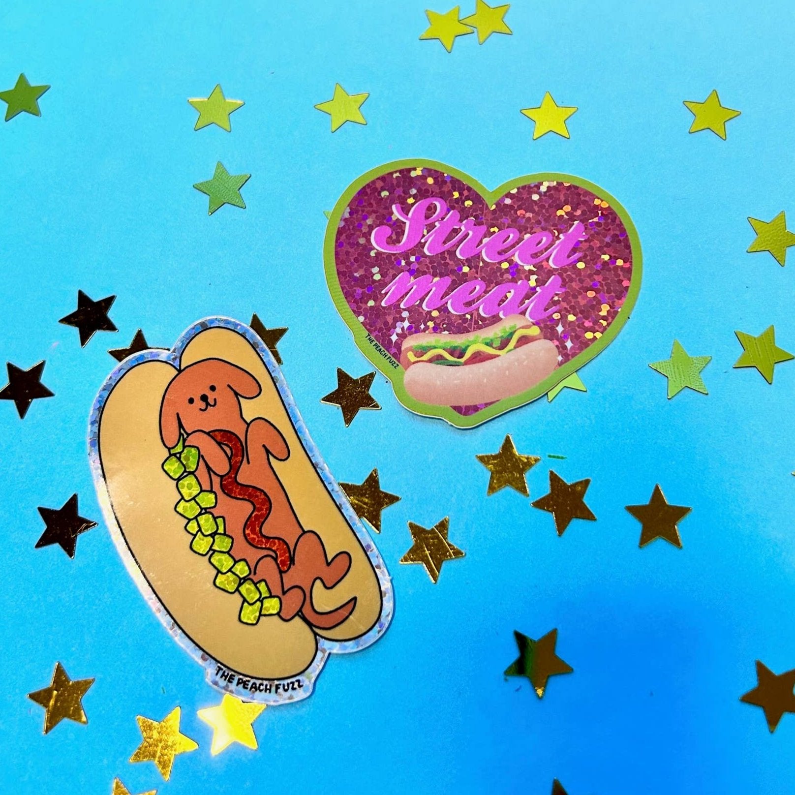 Hot Doggy Dog Glitter Sticker