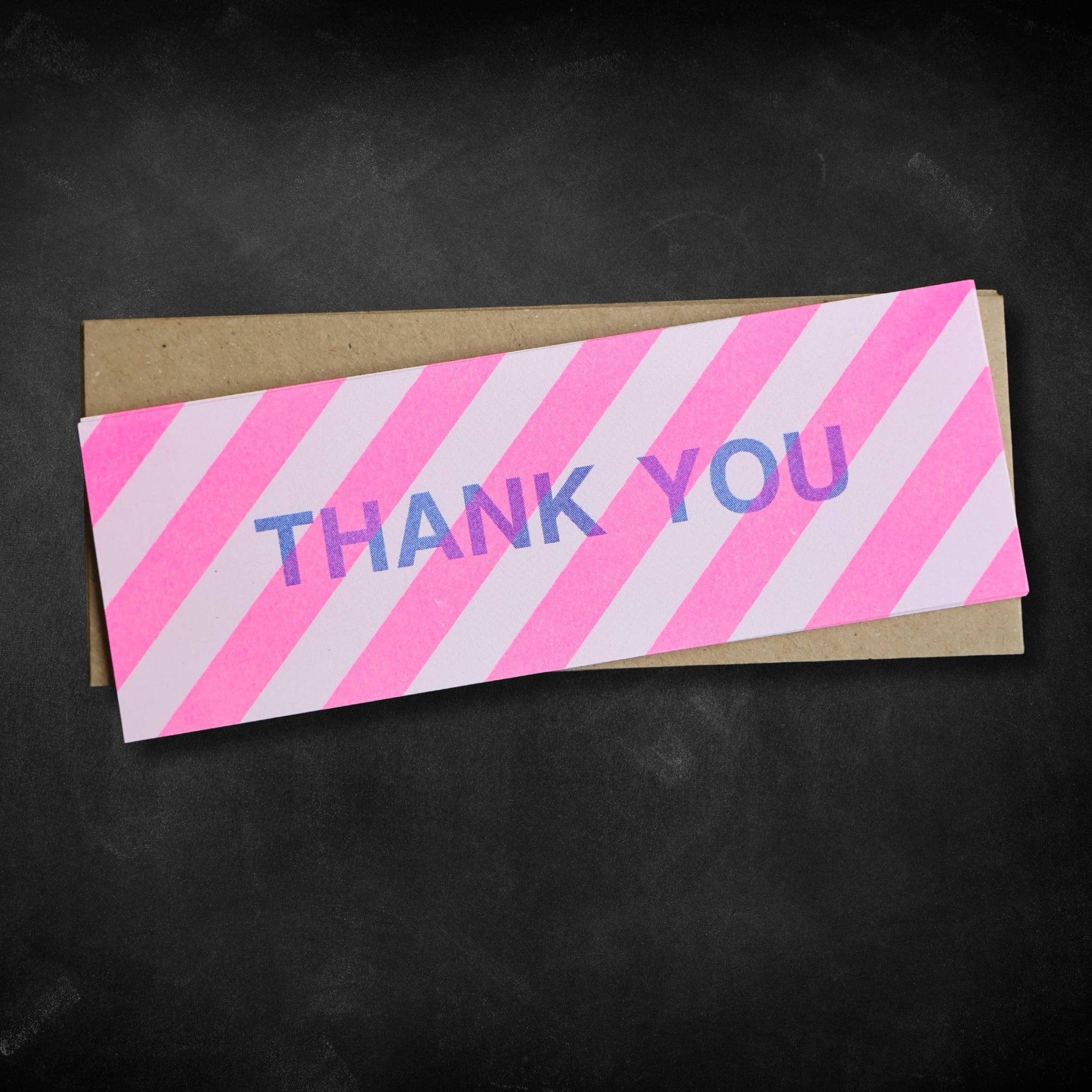 Skinny Notecard Pack Thank You Stripes (pk12)