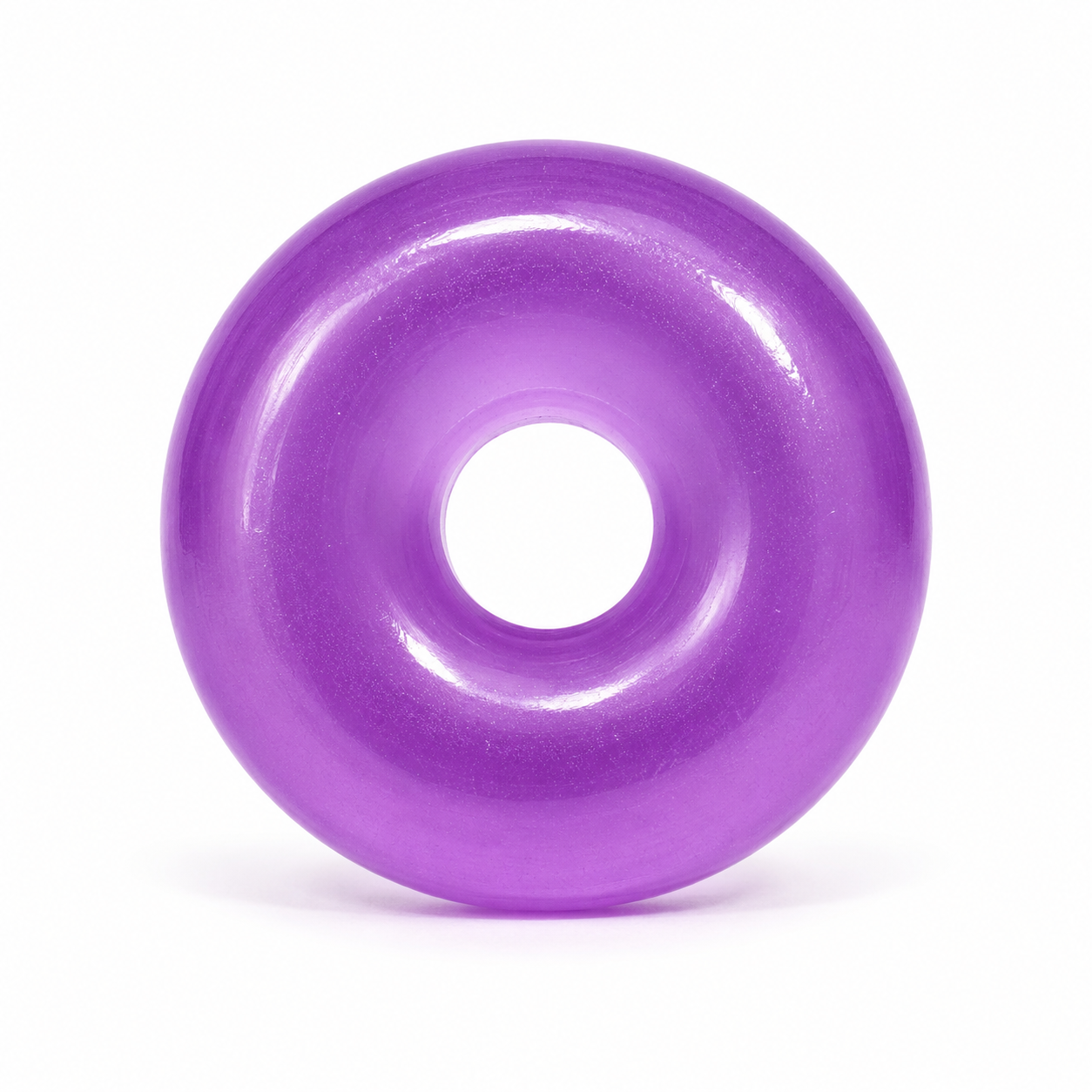 Purple donut-shaped object on a white background