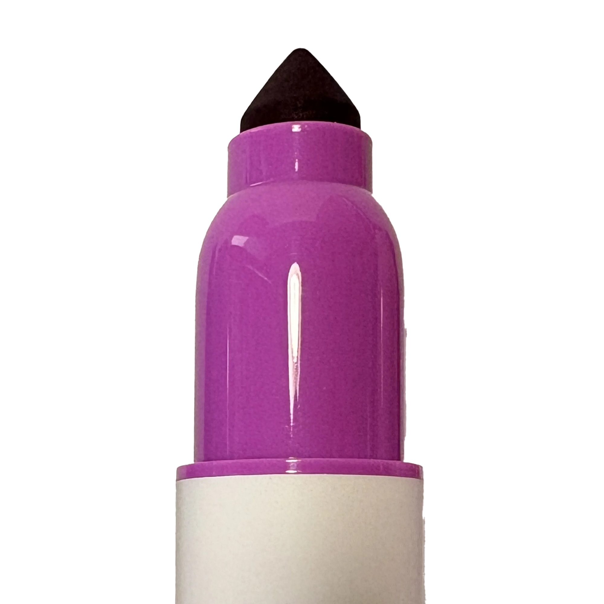 Purple and white makeup product on a white background