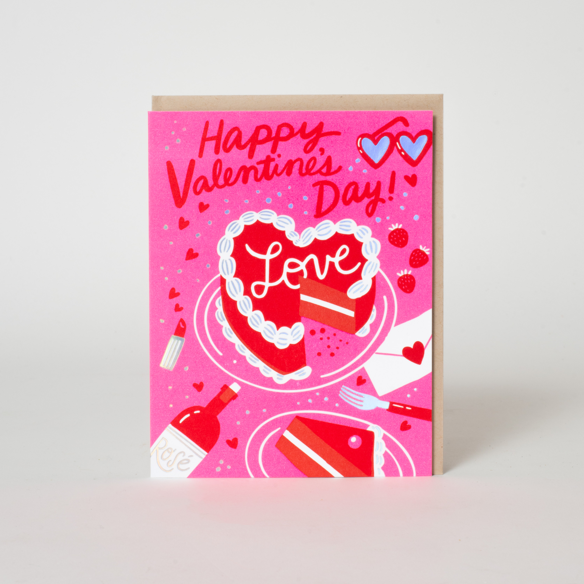 Valentine's Day Cake Holo Foil Card