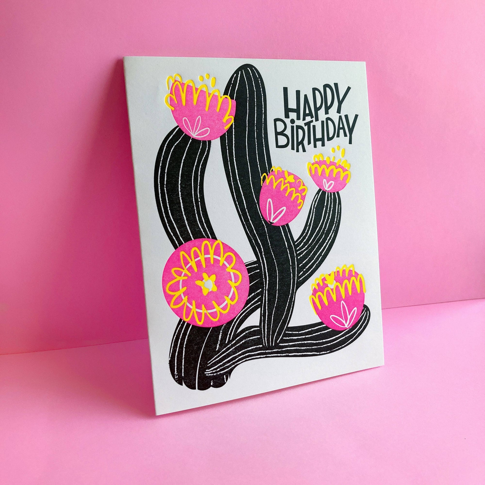 Happy Birthday Cactus - Fun Letterpress Card