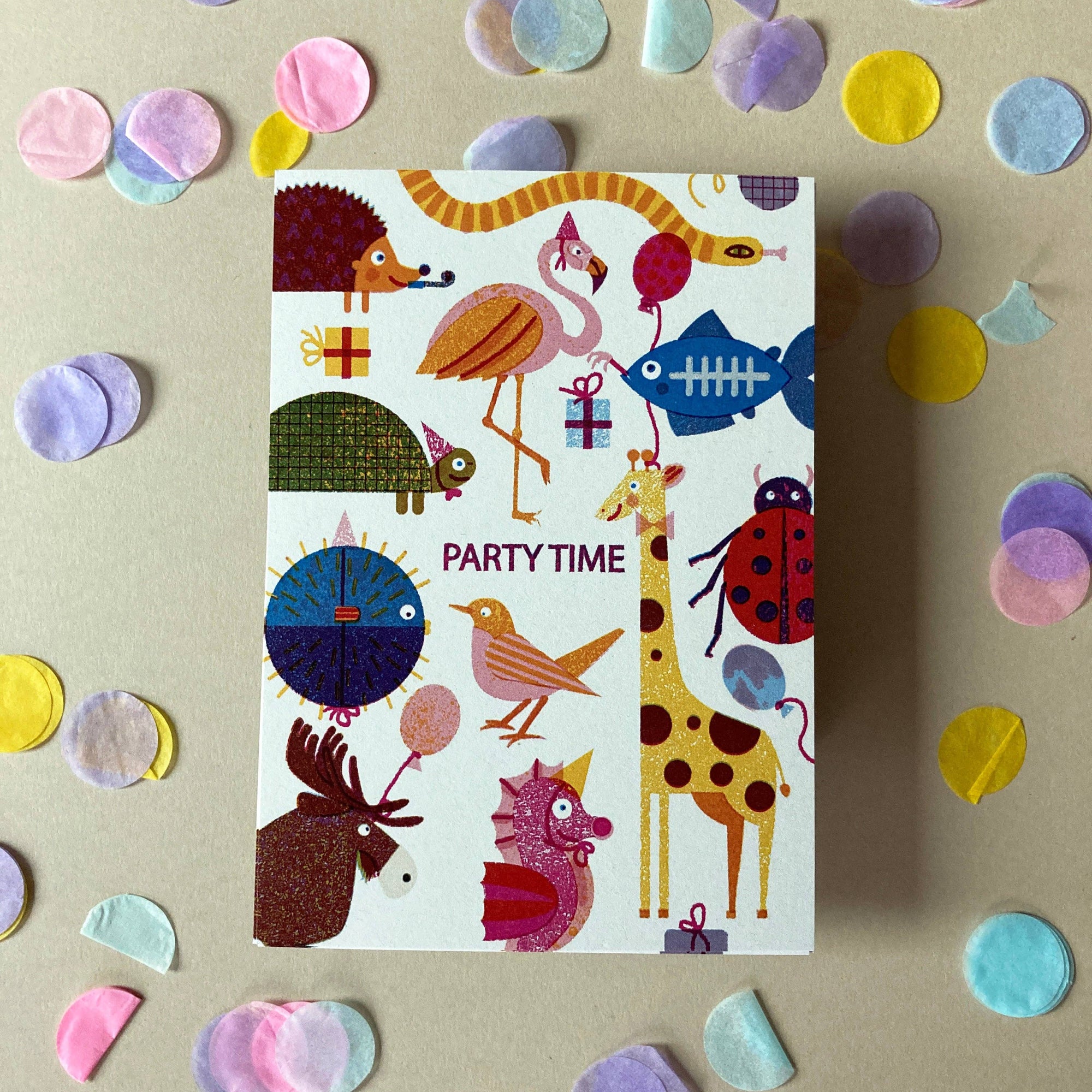 Party Animals Party Invite Postcard -Barbara Dziadosz