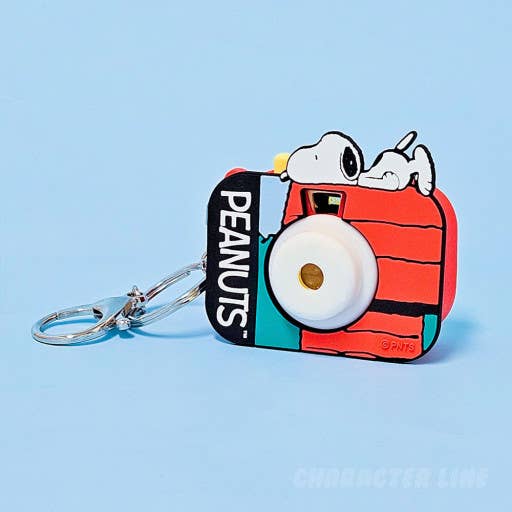 Keychain with cartoon character on a blue background