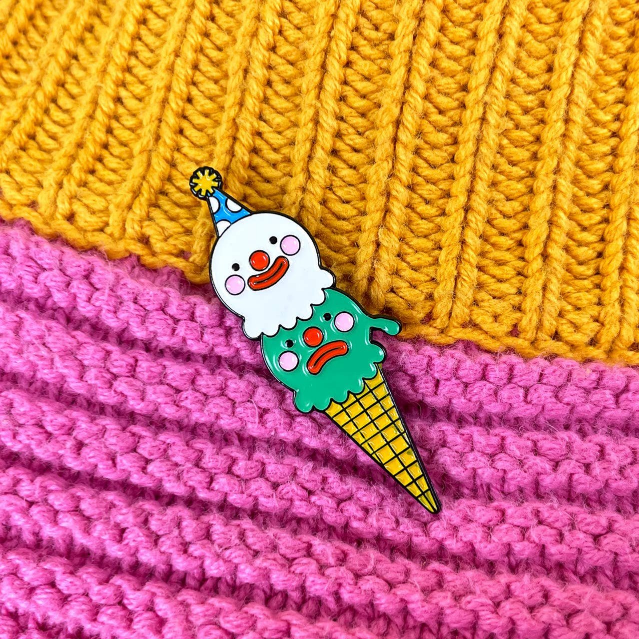 *B-Grade* Happy/sad Ice Cream Hard Enamel Pin