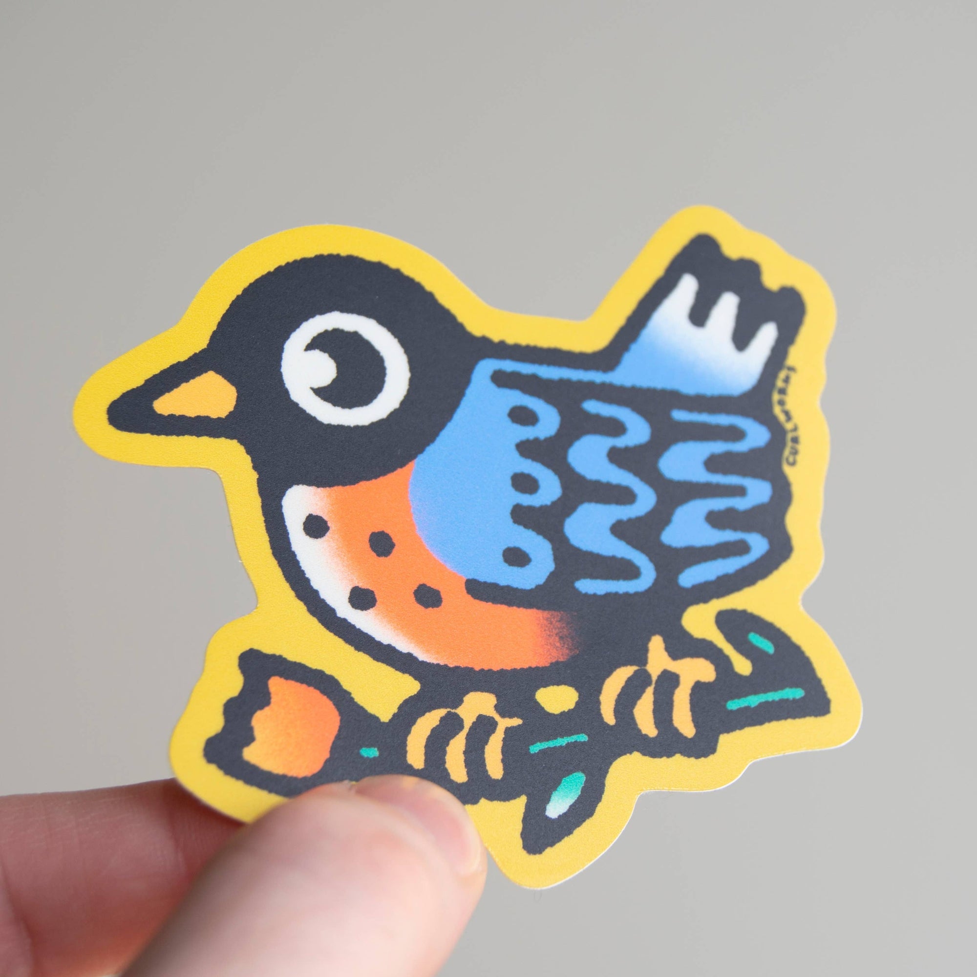 American Robin with Tulip - 3" Vinyl Sticker