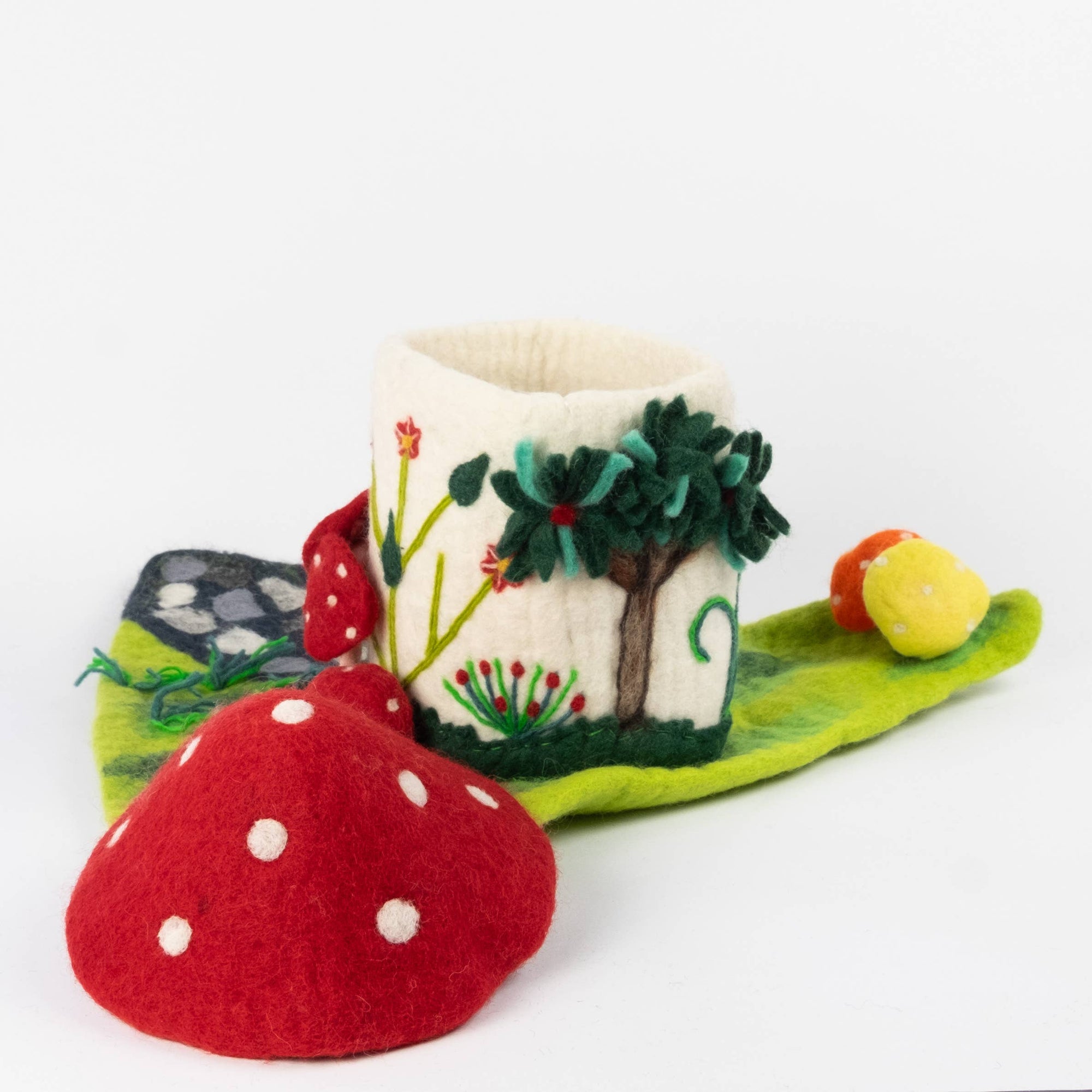 Magic Mushroom Felt Fairy PlayHouse - For Finger Puppets